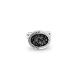 EverWith Gents Fancy Oval Memorial Ashes Cufflinks with Fine Crystals