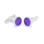 EverWith Gents Classic Round Memorial Ashes Cufflinks Purple