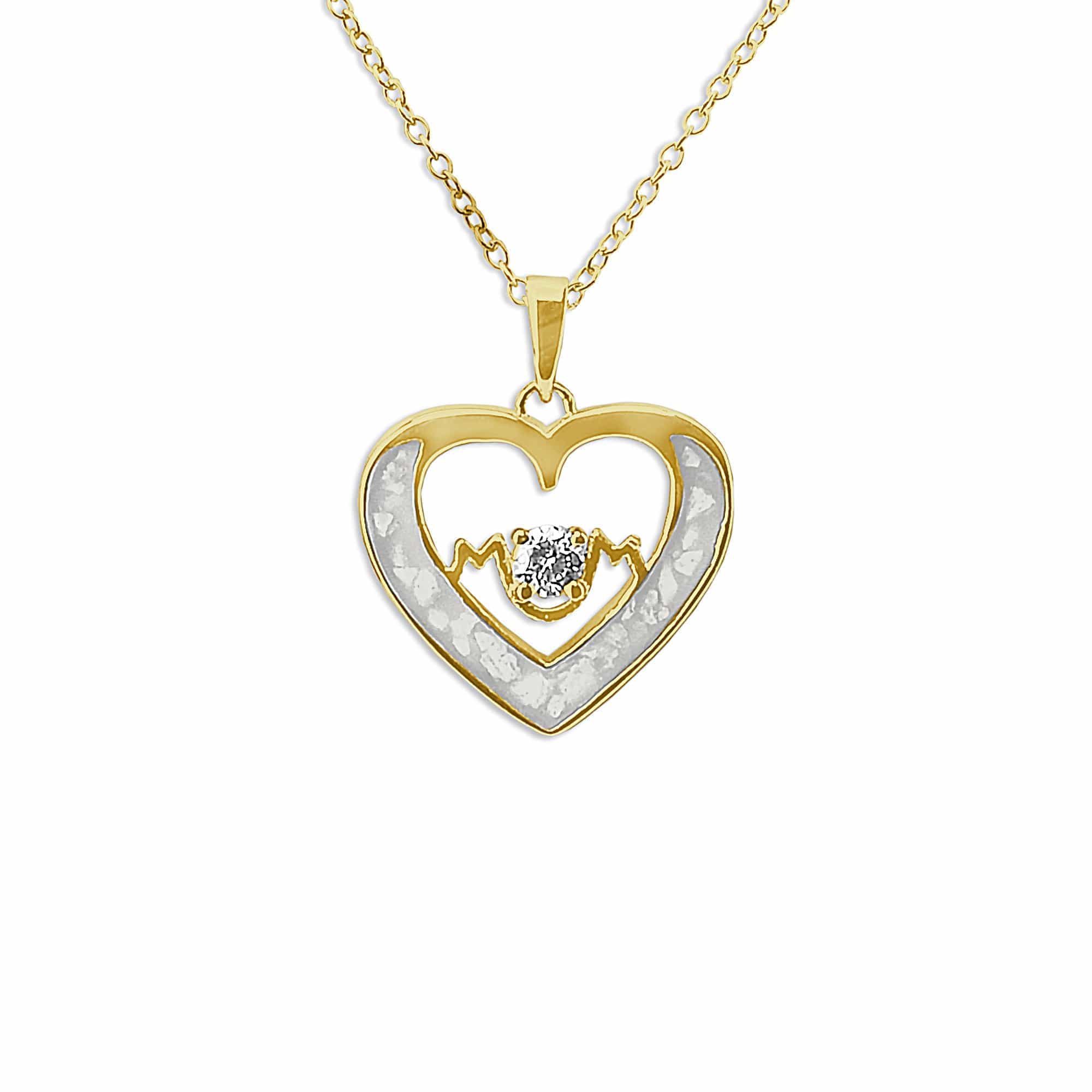 EverWith Ladies Mum Memorial Ashes Pendant with Fine Crystal 9k Yellow Gold White