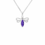 EverWith Ladies Bee Memorial Ashes Pendant with Fine Crystal Purple