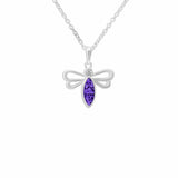 EverWith Ladies Bee Memorial Ashes Pendant with Fine Crystal Purple