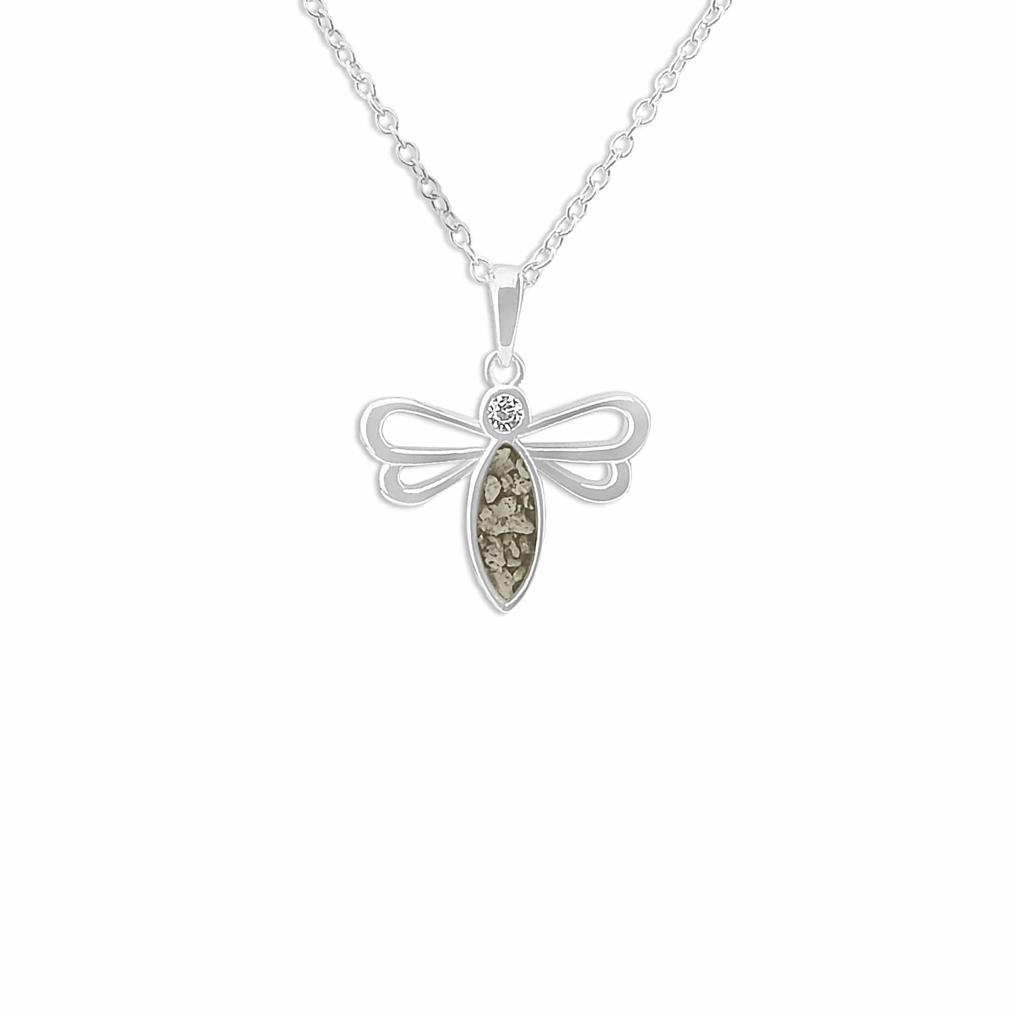 EverWith Ladies Bee Memorial Ashes Pendant with Fine Crystal Transparent