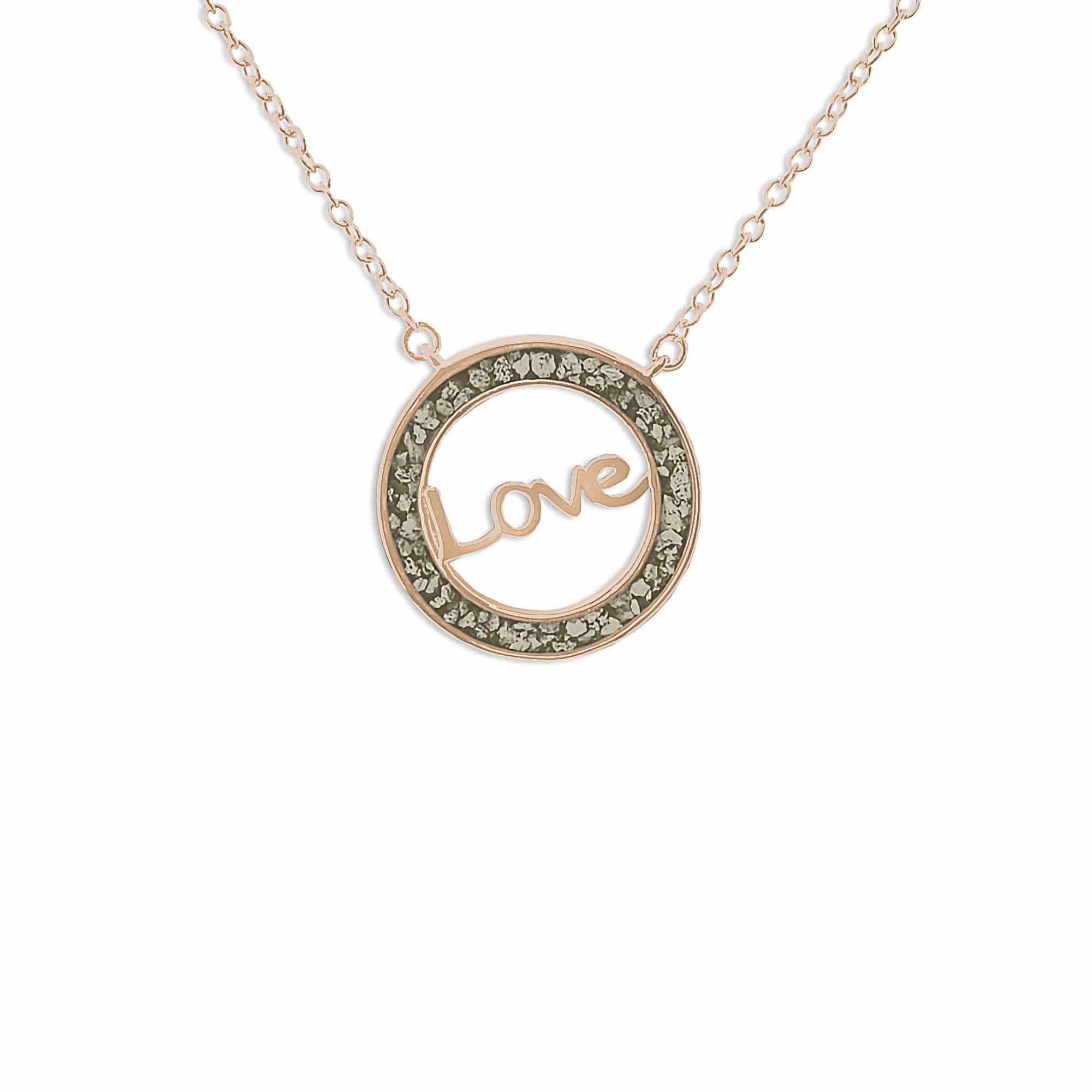 EverWith Ladies Love Memorial Ashes Necklace 9k Rose Gold Transparent