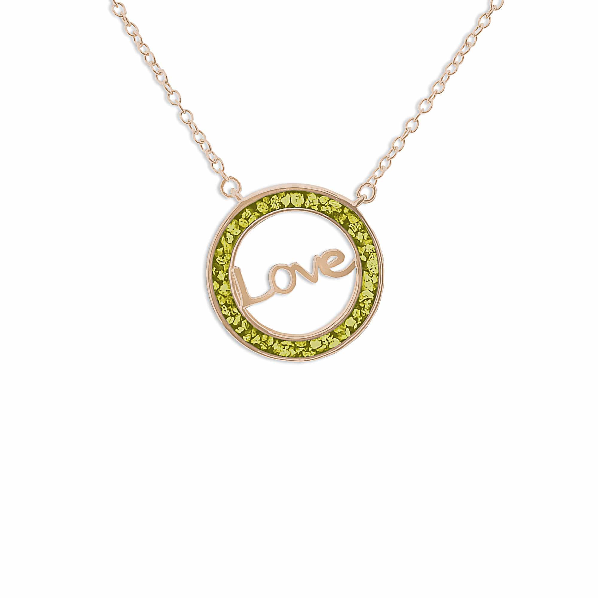 EverWith Ladies Love Memorial Ashes Necklace 9k Rose Gold Yellow