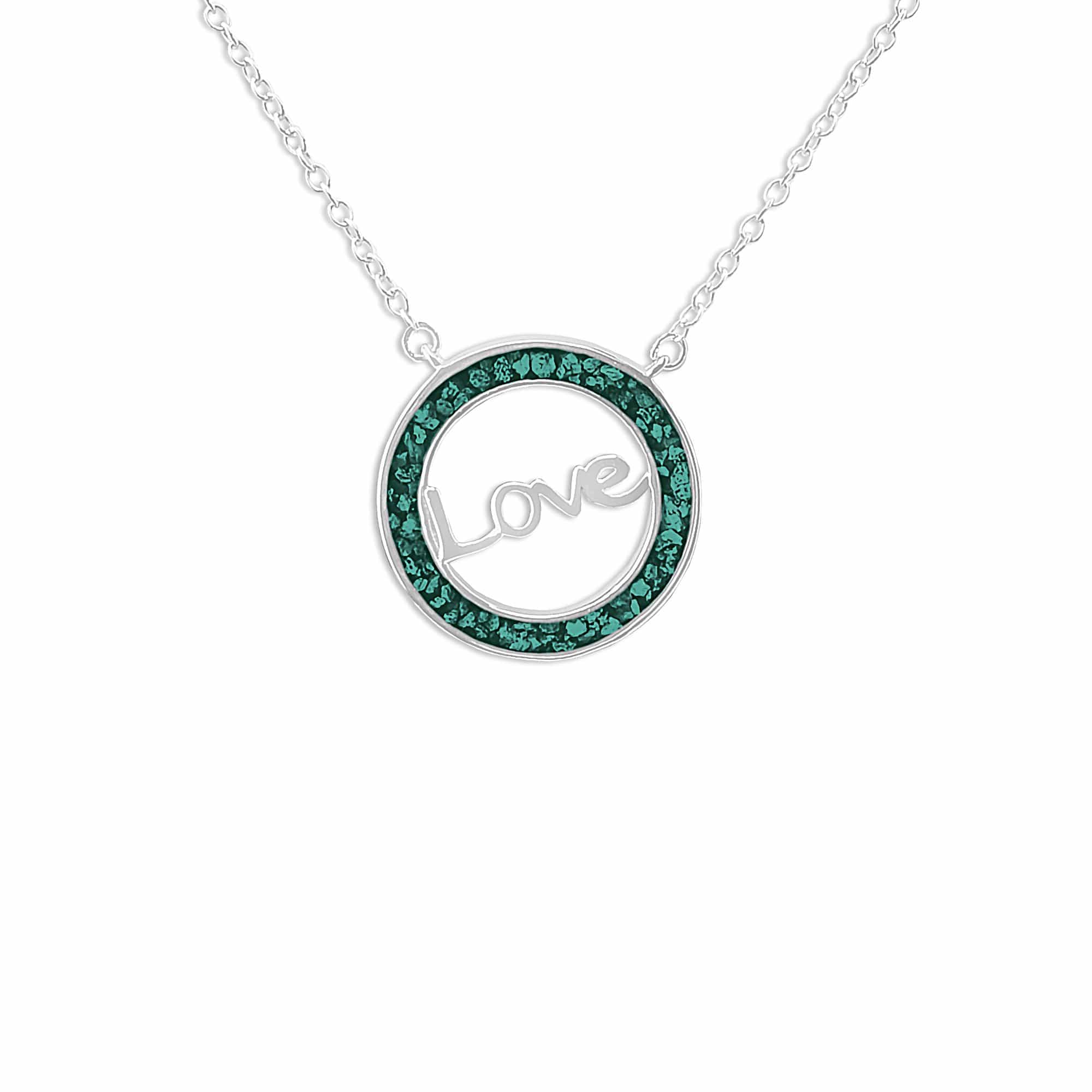 EverWith Ladies Love Memorial Ashes Necklace Aqua