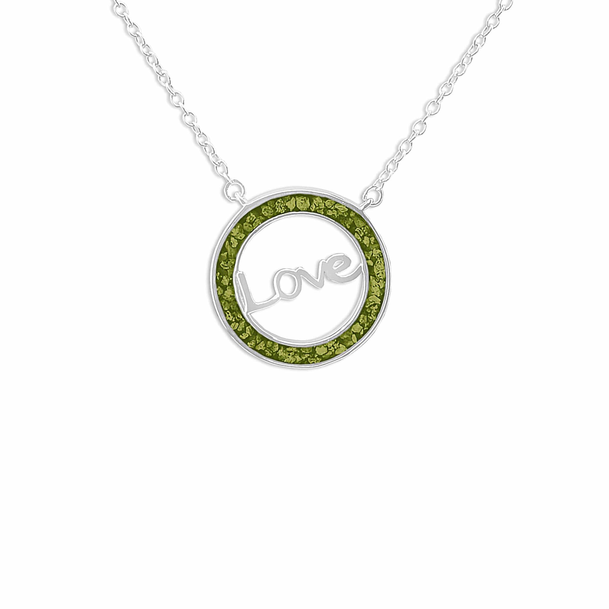 EverWith Ladies Love Memorial Ashes Necklace Green