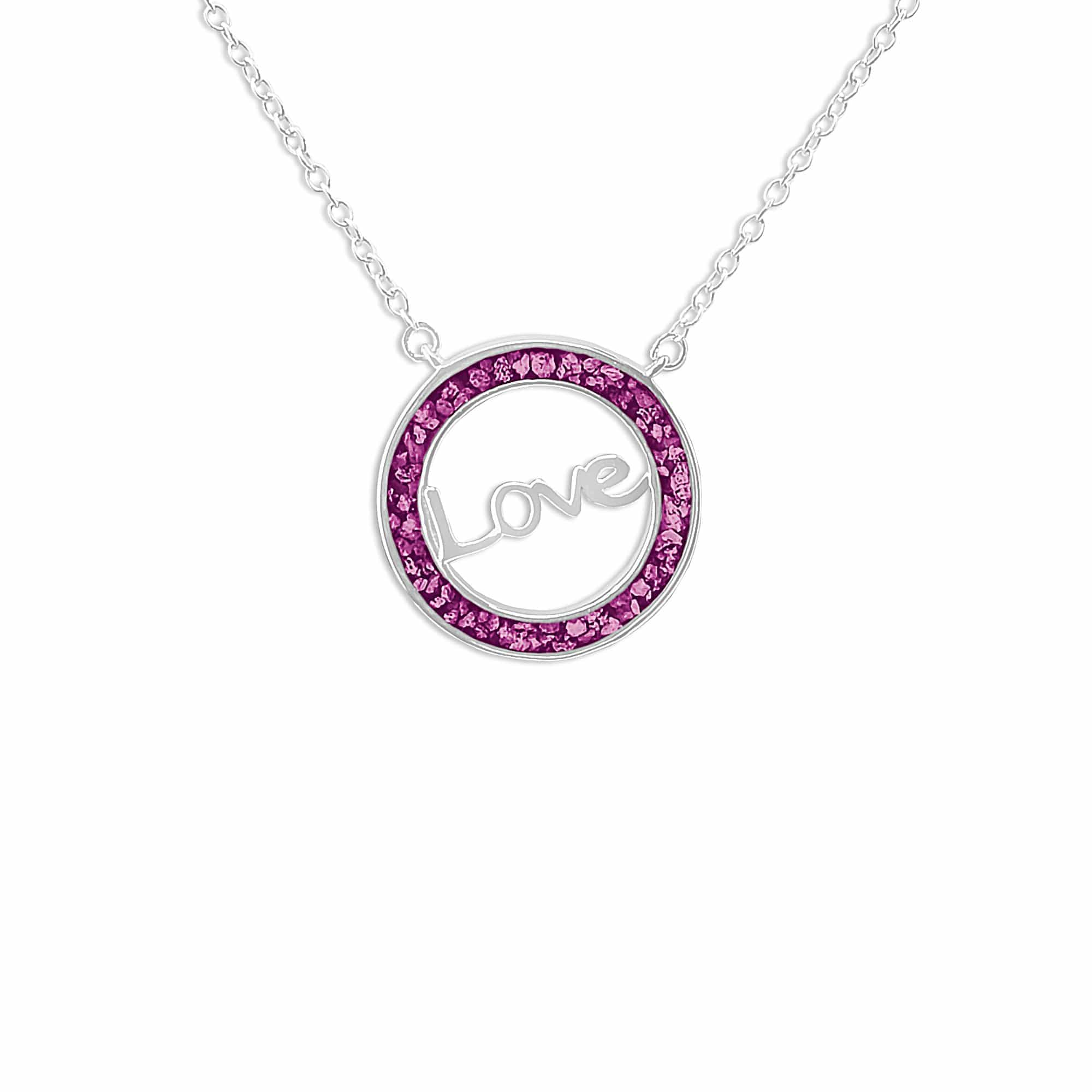 EverWith Ladies Love Memorial Ashes Necklace Pink
