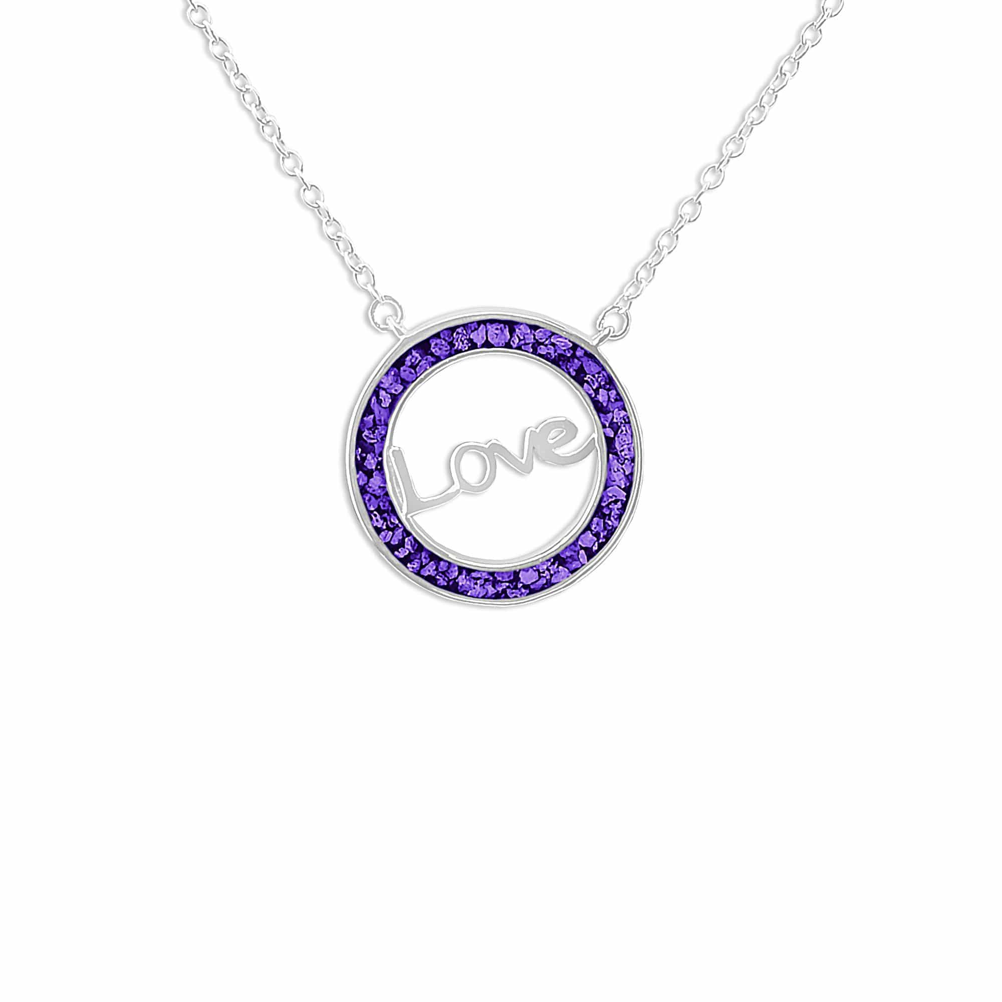 EverWith Ladies Love Memorial Ashes Necklace Purple