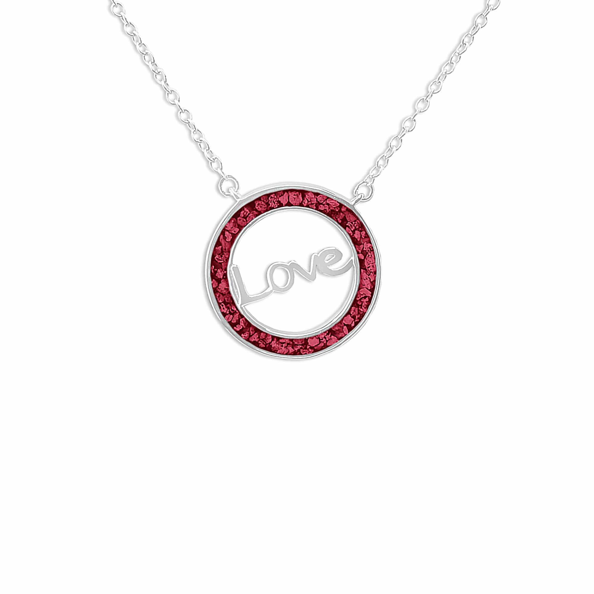 EverWith Ladies Love Memorial Ashes Necklace Red