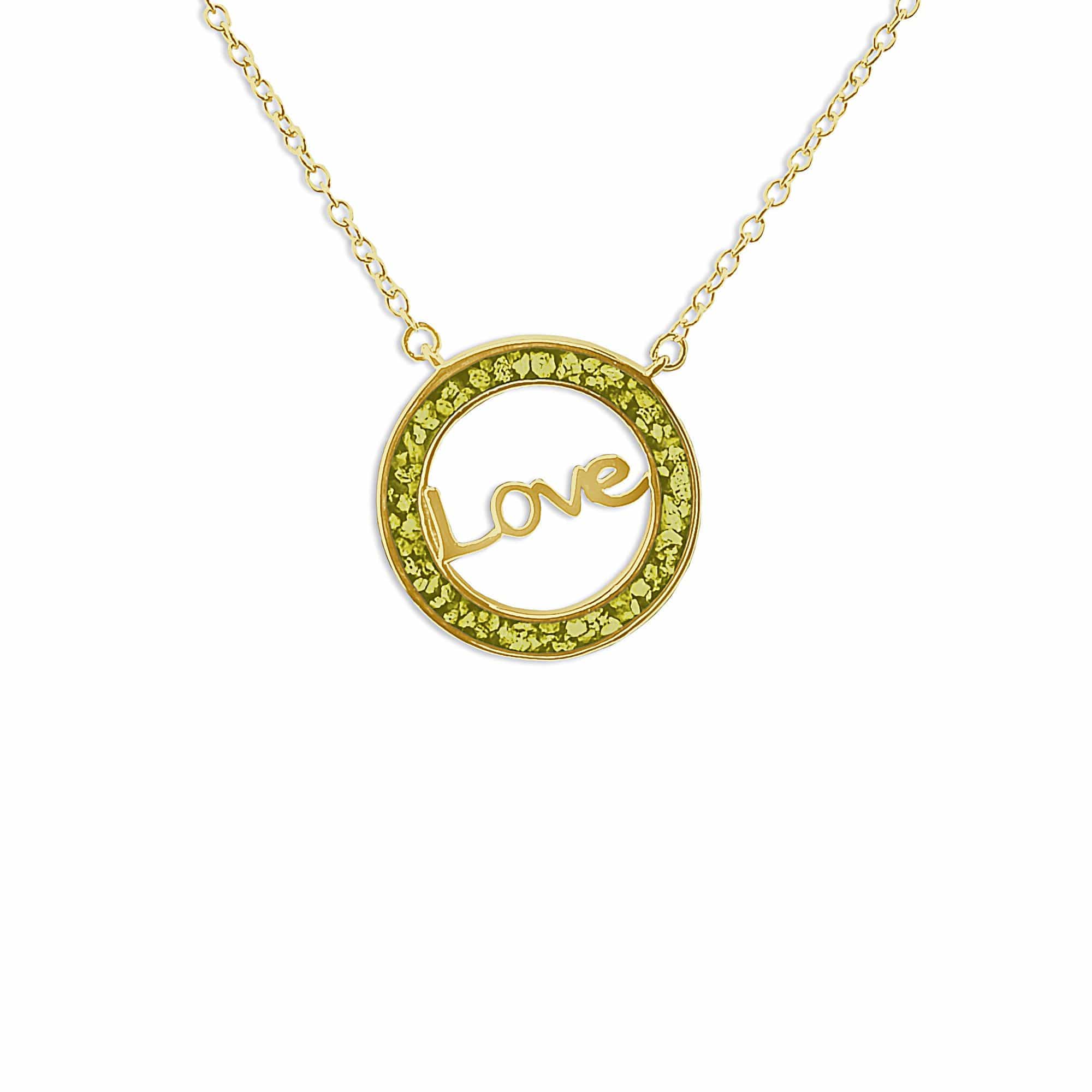 EverWith Ladies Love Memorial Ashes Necklace 9k Yellow Gold Yellow