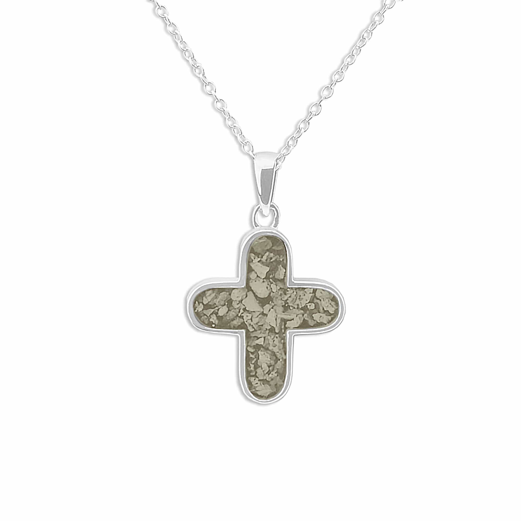 EverWith Unisex Rounded Cross Memorial Ashes Pendant Transparent