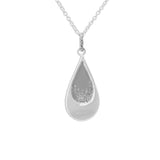 EverWith Ladies Layered Teardrop Memorial Ashes Pendant with Fine Crystals