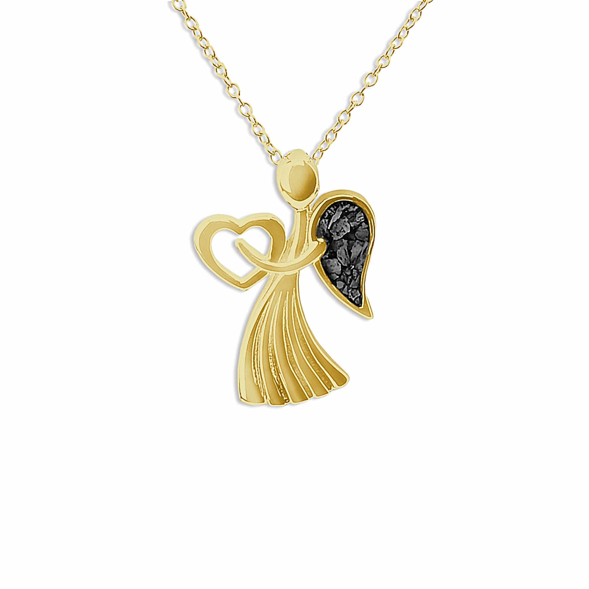 EverWith Ladies Divine Memorial Ashes Pendant 9k Yellow Gold Black