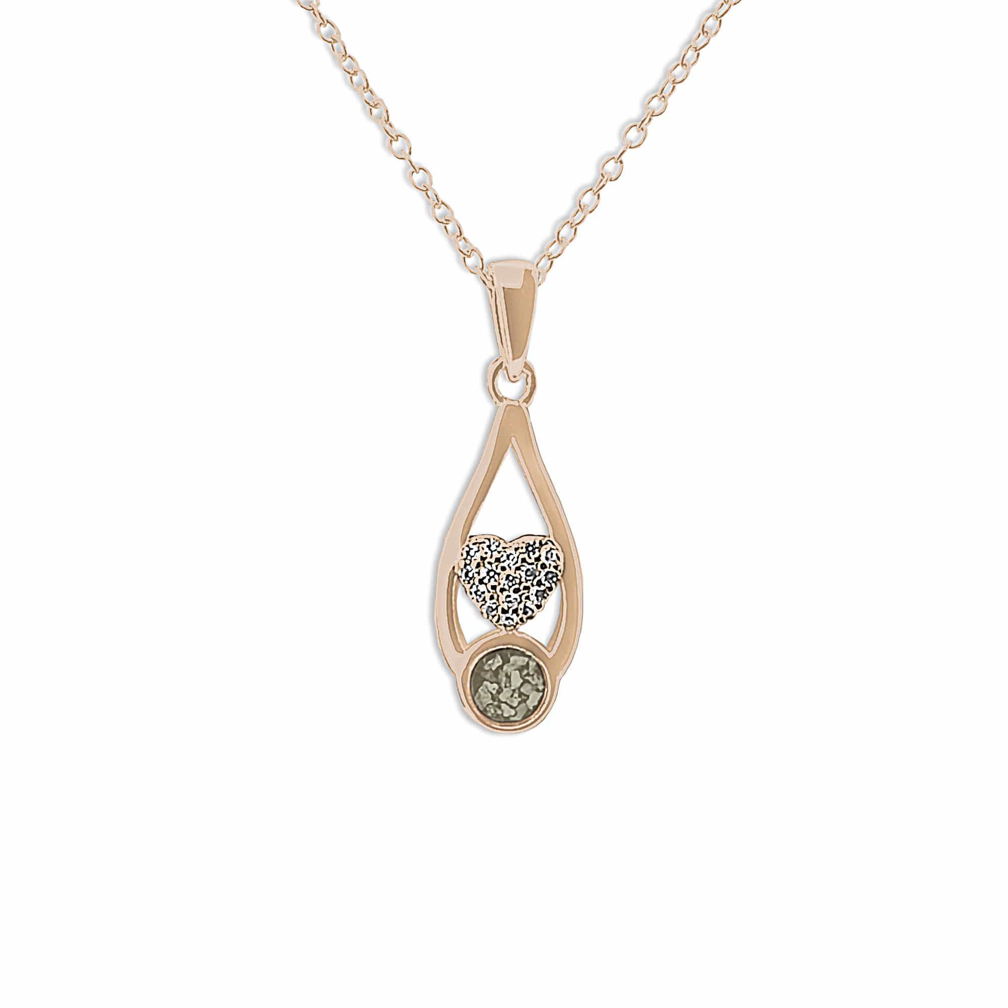 EverWith Ladies Protect Memorial Ashes Pendant with Fine Crystals 9k Rose Gold Transparent