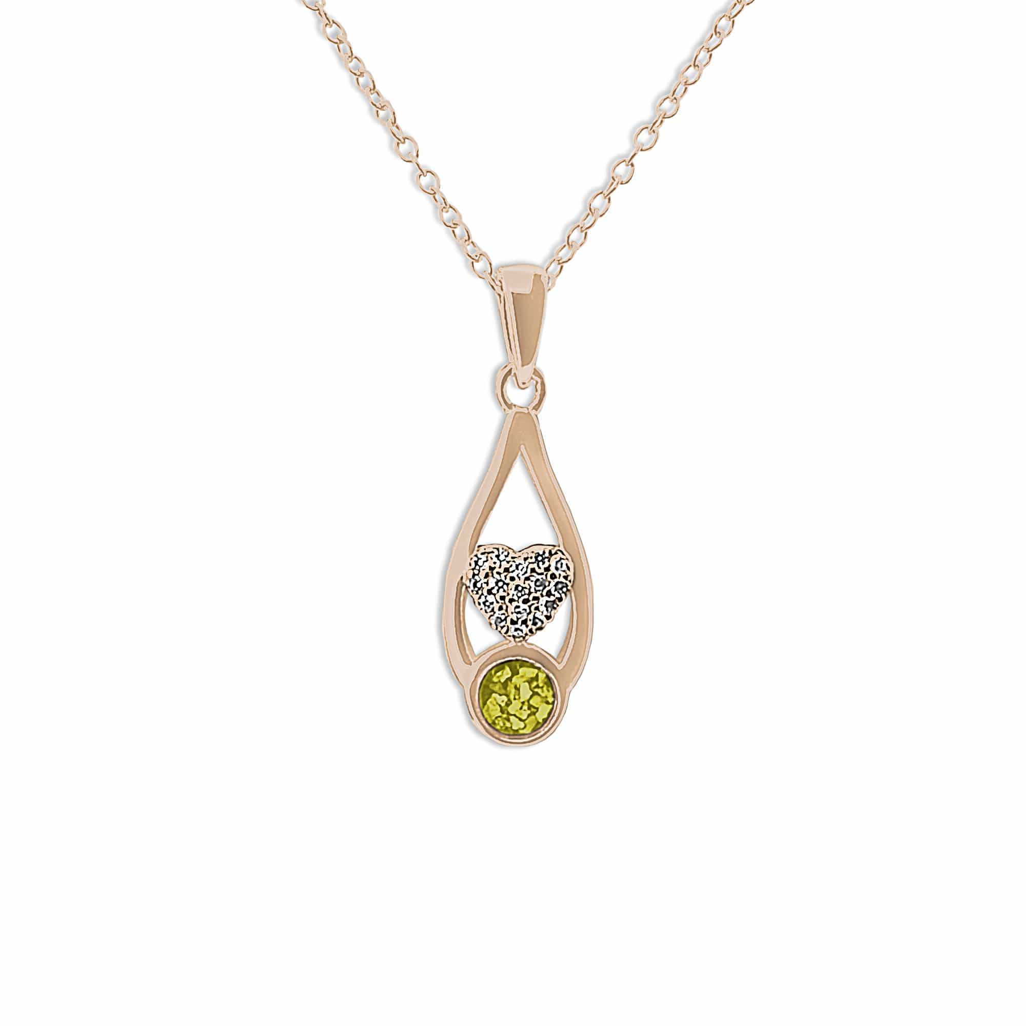 EverWith Ladies Protect Memorial Ashes Pendant with Fine Crystals 9k Rose Gold Yellow