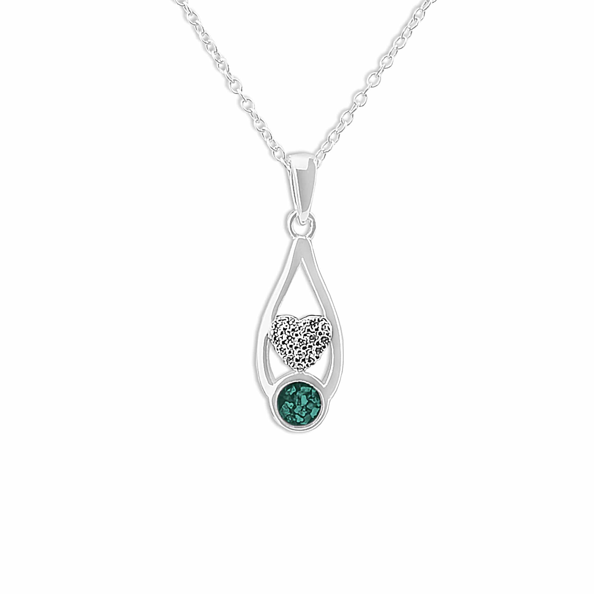 EverWith Ladies Protect Memorial Ashes Pendant with Fine Crystals Aqua