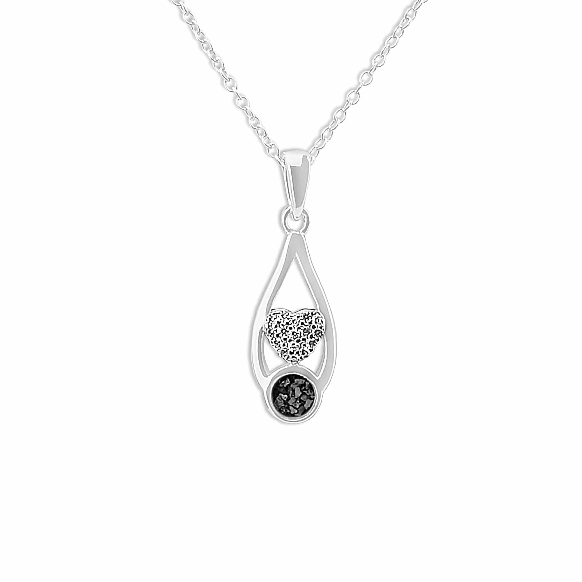 EverWith Ladies Protect Memorial Ashes Pendant with Fine Crystals Black