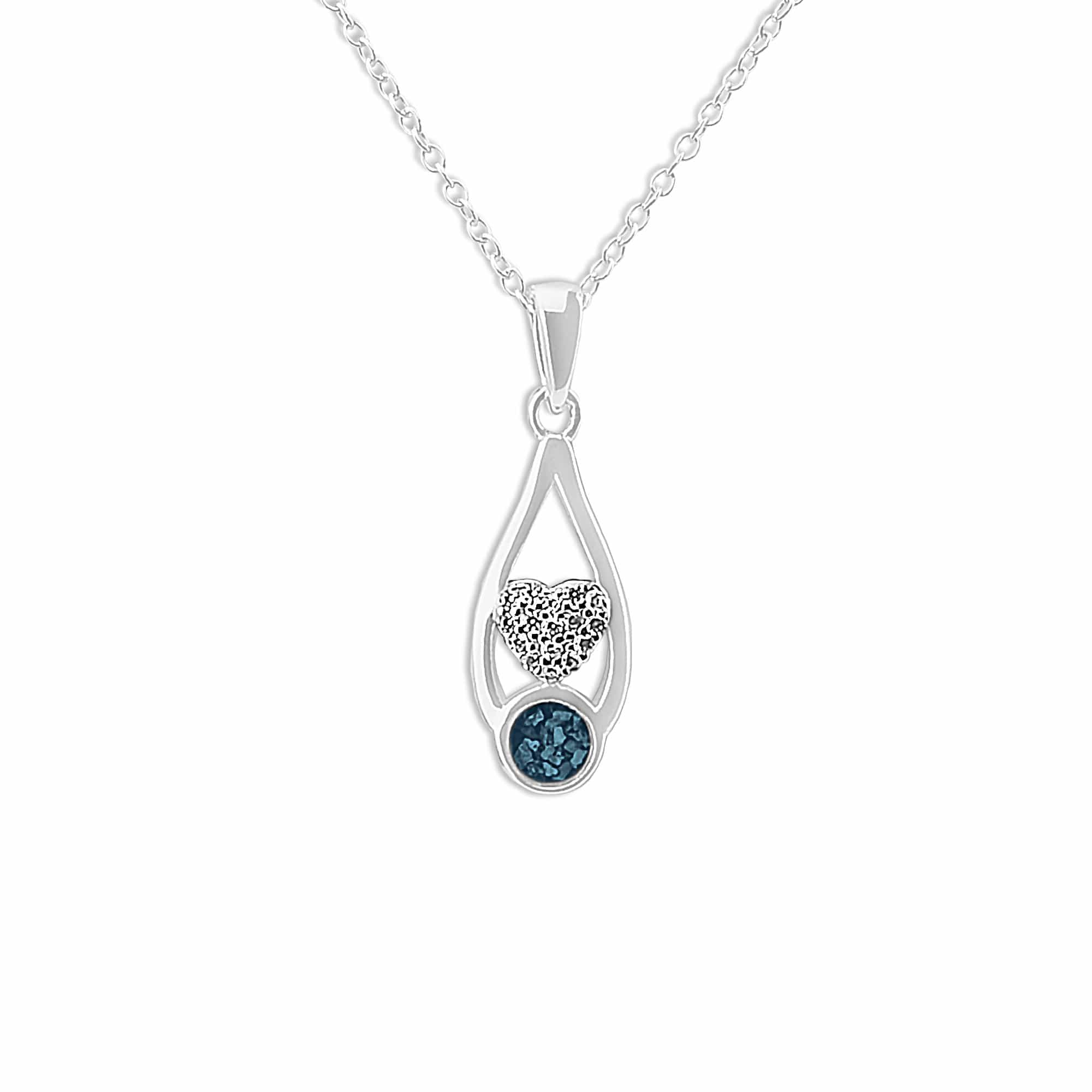 EverWith Ladies Protect Memorial Ashes Pendant with Fine Crystals Blue