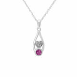 EverWith Ladies Protect Memorial Ashes Pendant with Fine Crystals Pink