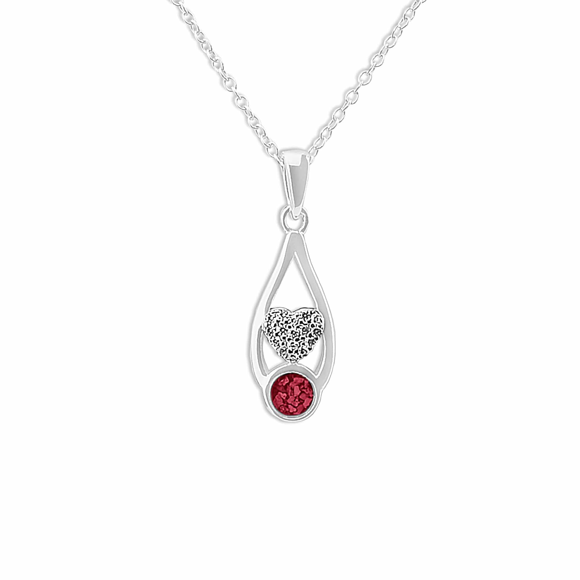EverWith Ladies Protect Memorial Ashes Pendant with Fine Crystals Red
