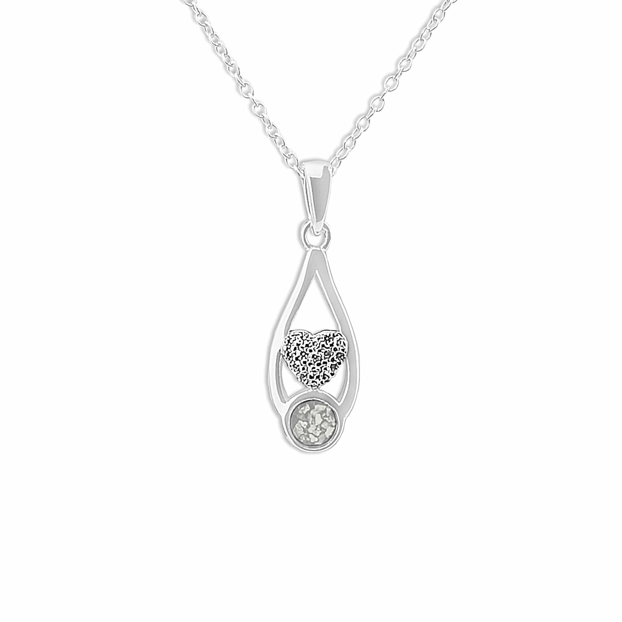 EverWith Ladies Protect Memorial Ashes Pendant with Fine Crystals White