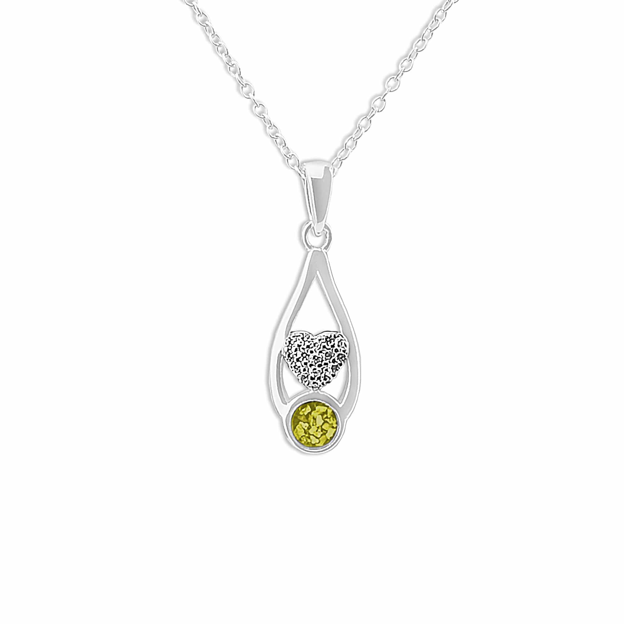 EverWith Ladies Protect Memorial Ashes Pendant with Fine Crystals Yellow