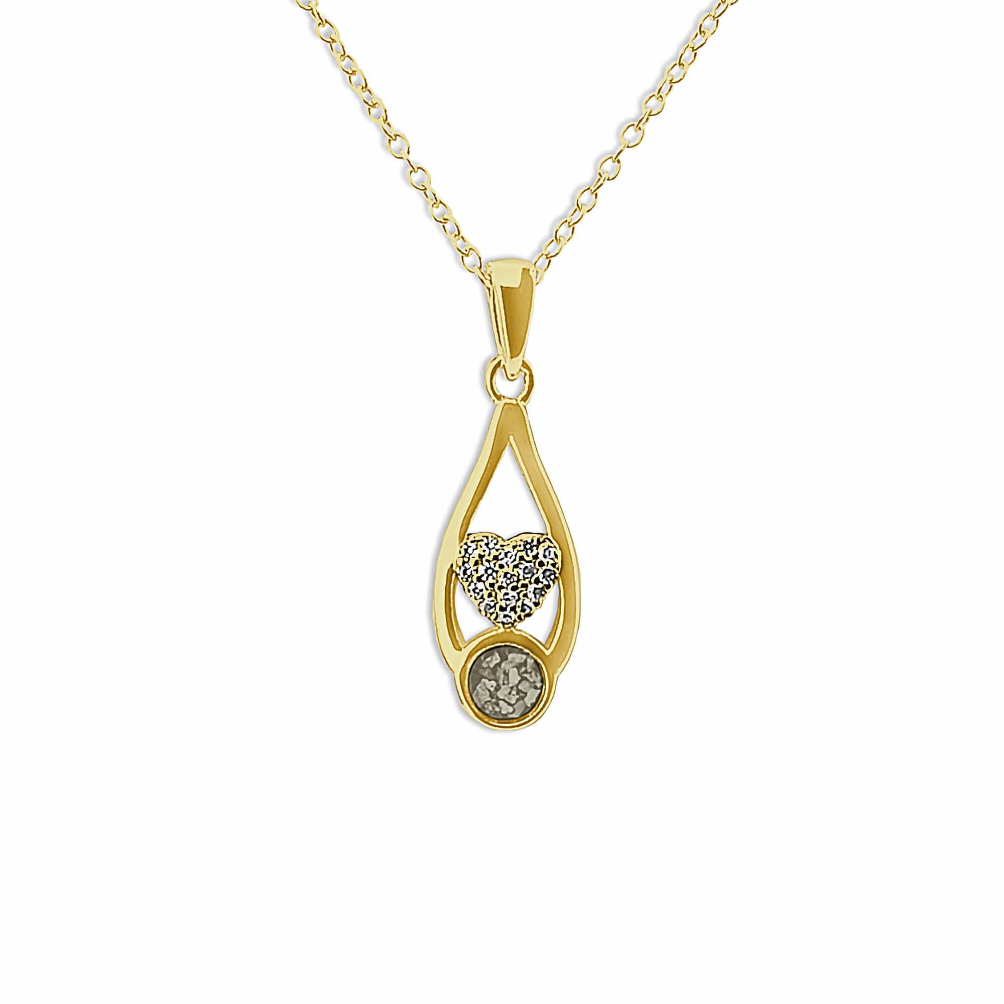 EverWith Ladies Protect Memorial Ashes Pendant with Fine Crystals 9k Yellow Gold Transparent