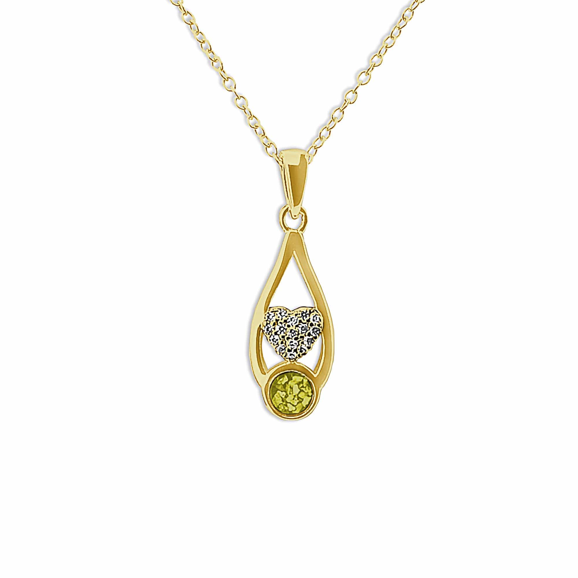 EverWith Ladies Protect Memorial Ashes Pendant with Fine Crystals 9k Yellow Gold Yellow