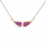EverWith Ladies Angel Wings Memorial Ashes Necklace 9k Rose Gold Pink