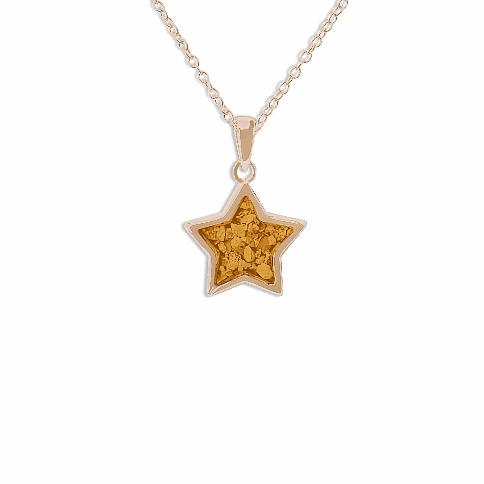 EverWith Ladies Star Memorial Ashes Pendant 9k Rose Gold Orange