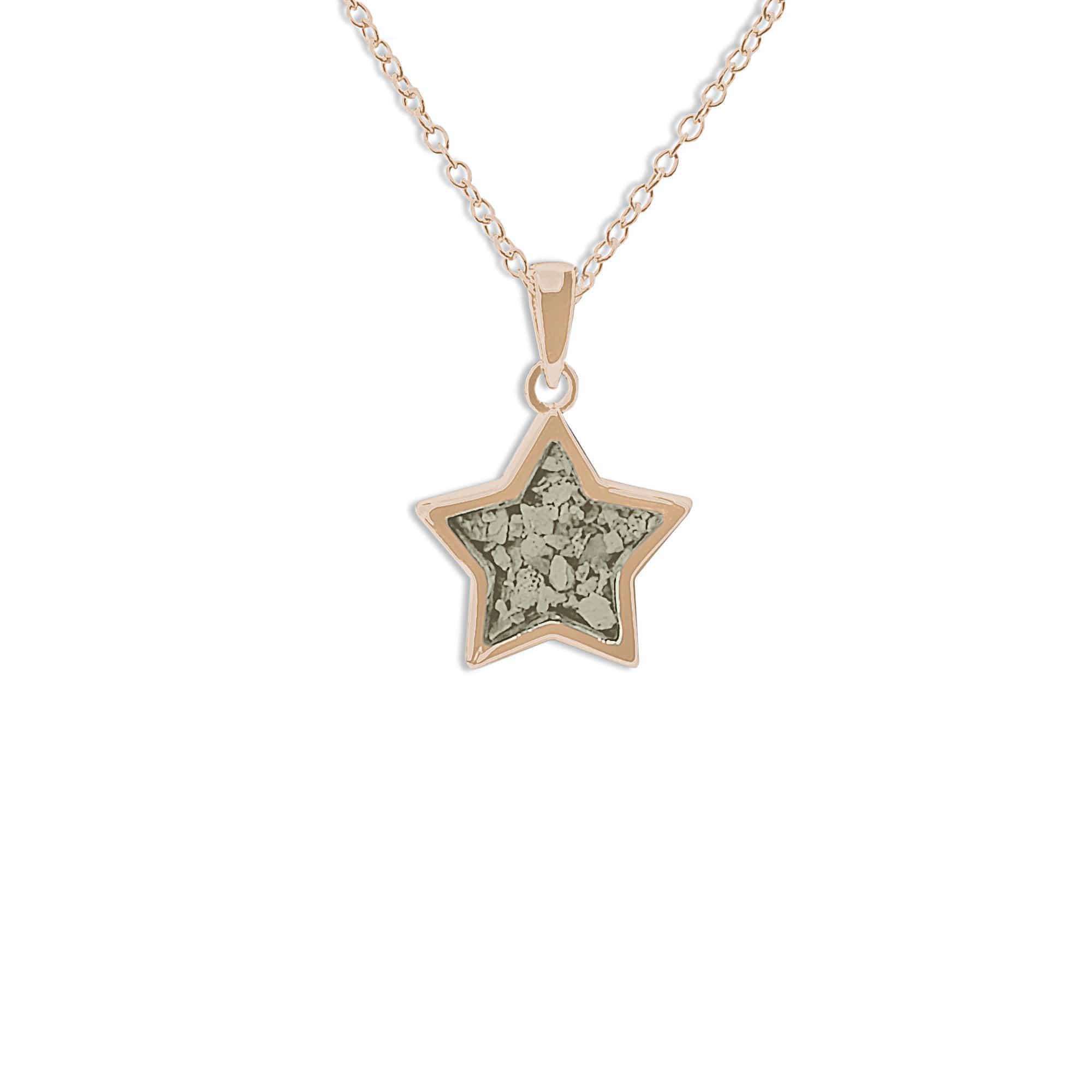 EverWith Ladies Star Memorial Ashes Pendant 9k Rose Gold Transparent