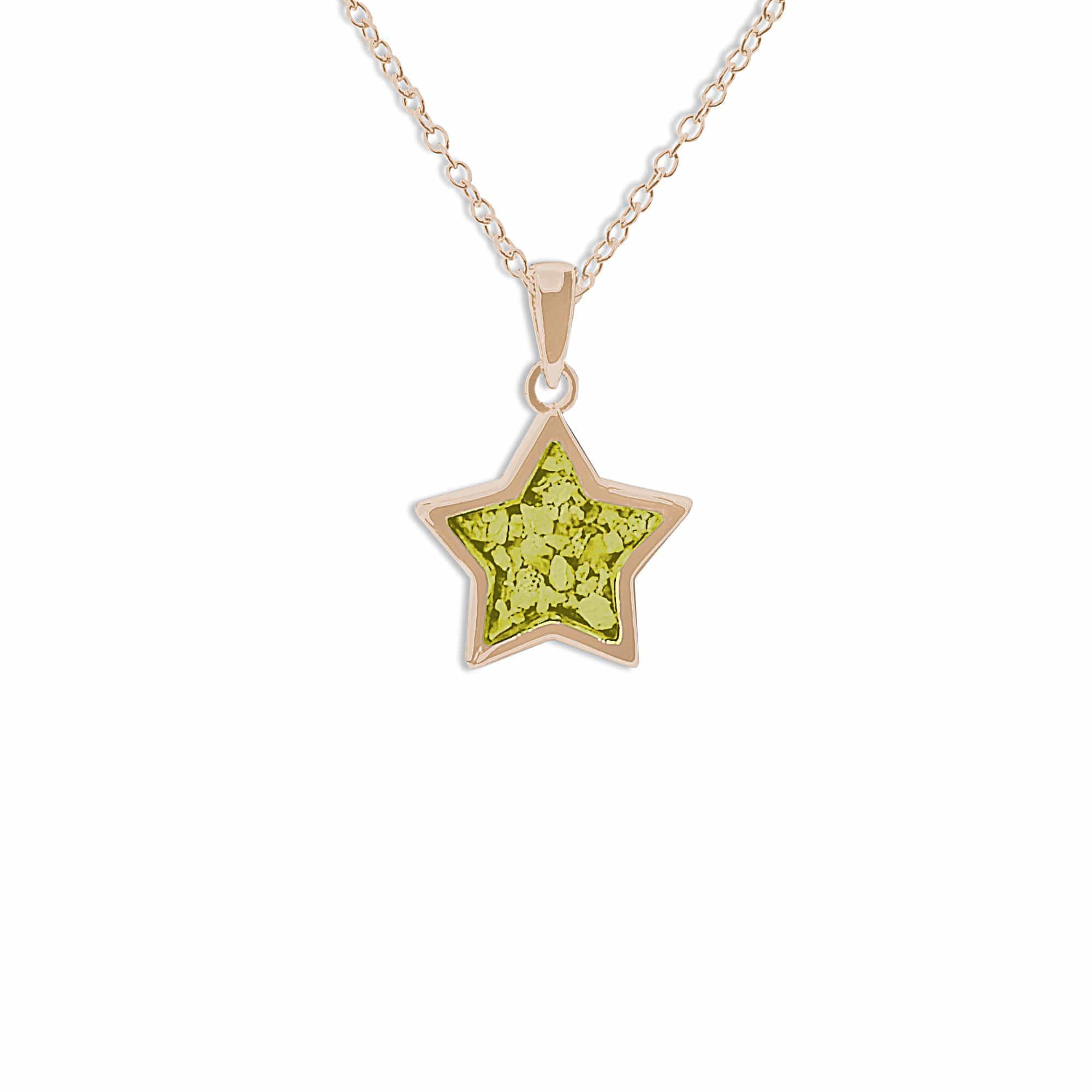 EverWith Ladies Star Memorial Ashes Pendant 9k Rose Gold Yellow