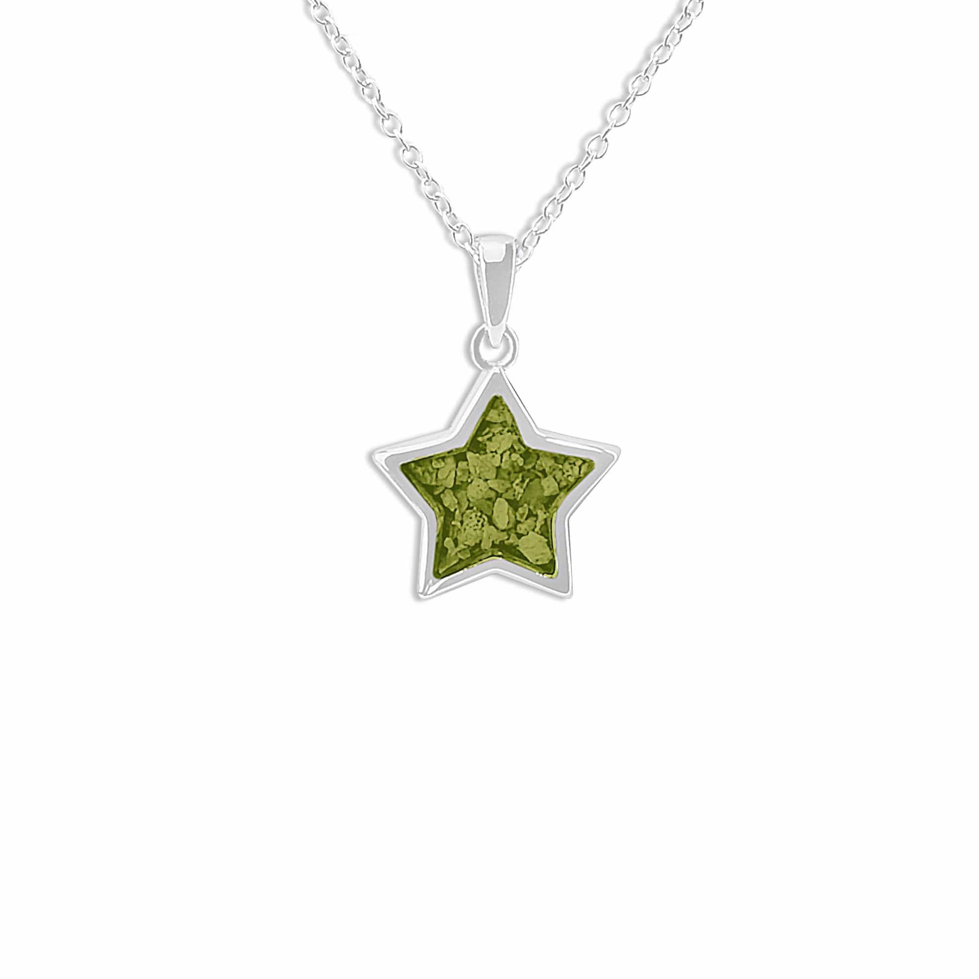 EverWith Ladies Star Memorial Ashes Pendant Green