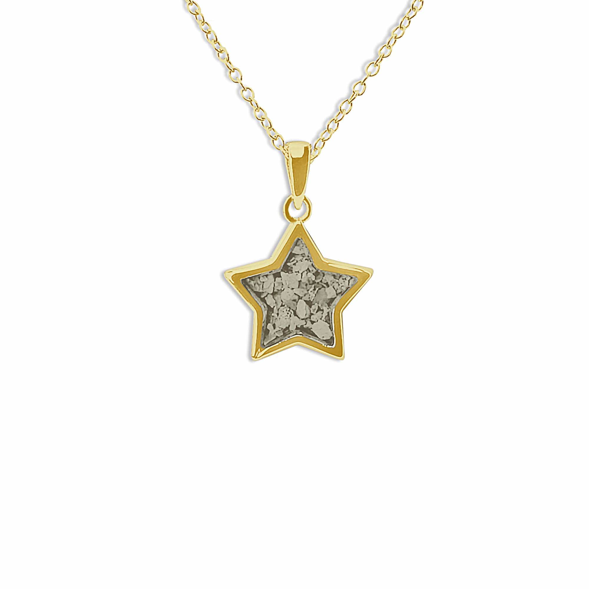 EverWith Ladies Star Memorial Ashes Pendant 9k Yellow Gold Transparent