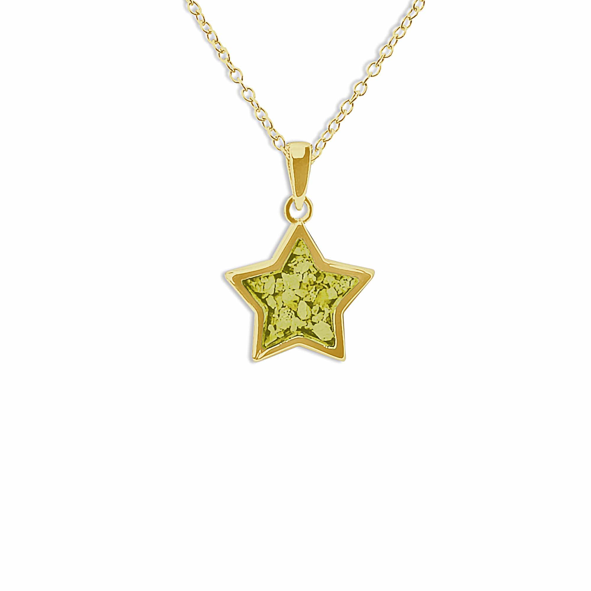 EverWith Ladies Star Memorial Ashes Pendant 9k Yellow Gold Yellow