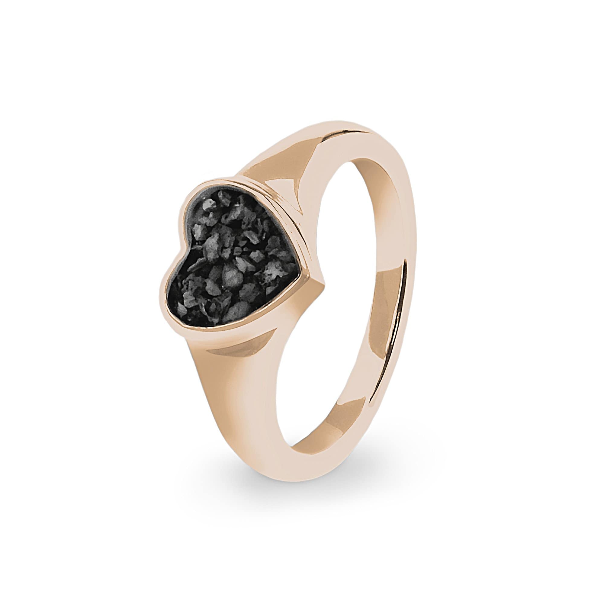 EverWith Ladies Dearest Memorial Ashes Ring 9k Rose Gold Black