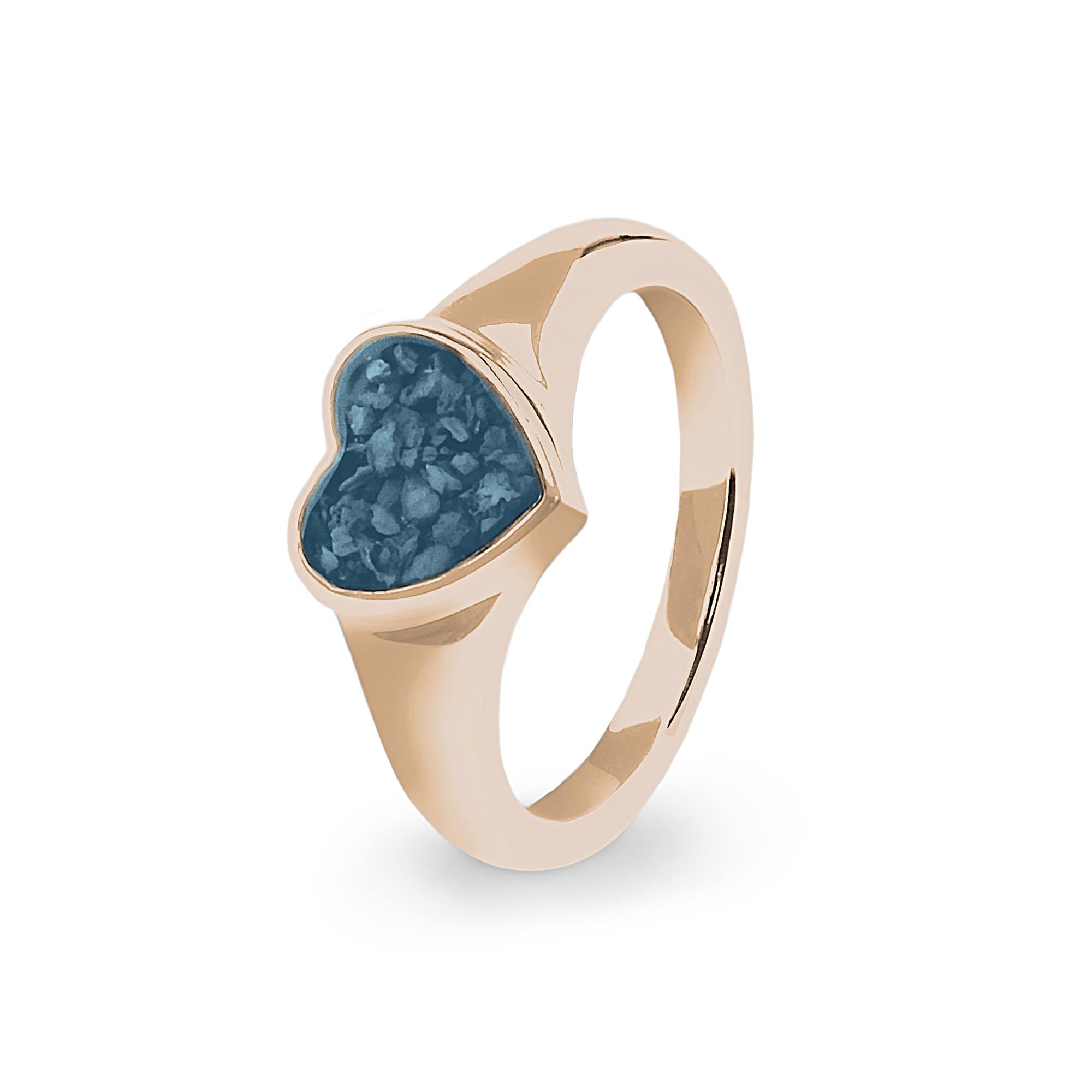 EverWith Ladies Dearest Memorial Ashes Ring 9k Rose Gold Blue