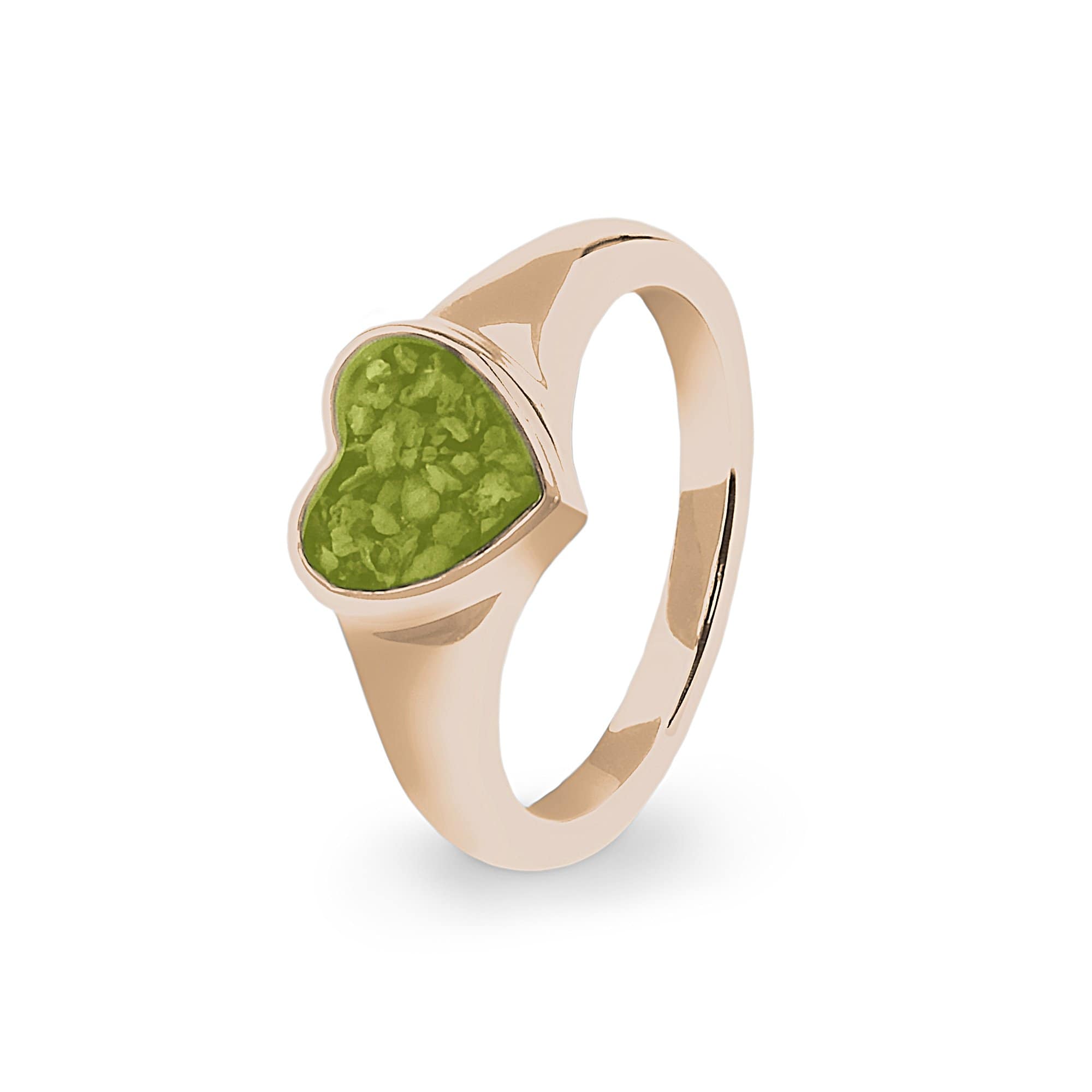 EverWith Ladies Dearest Memorial Ashes Ring 9k Rose Gold Green