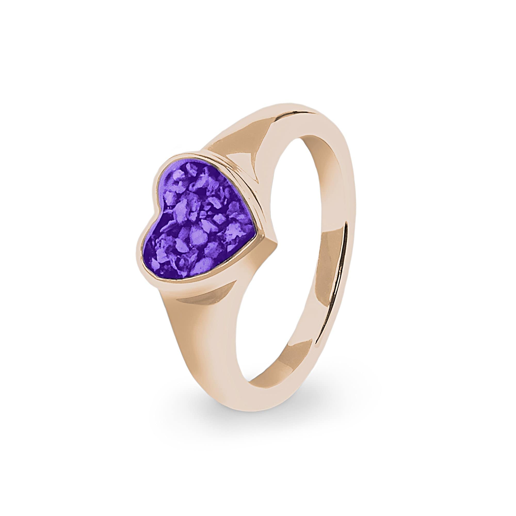 EverWith Ladies Dearest Memorial Ashes Ring 9k Rose Gold Purple