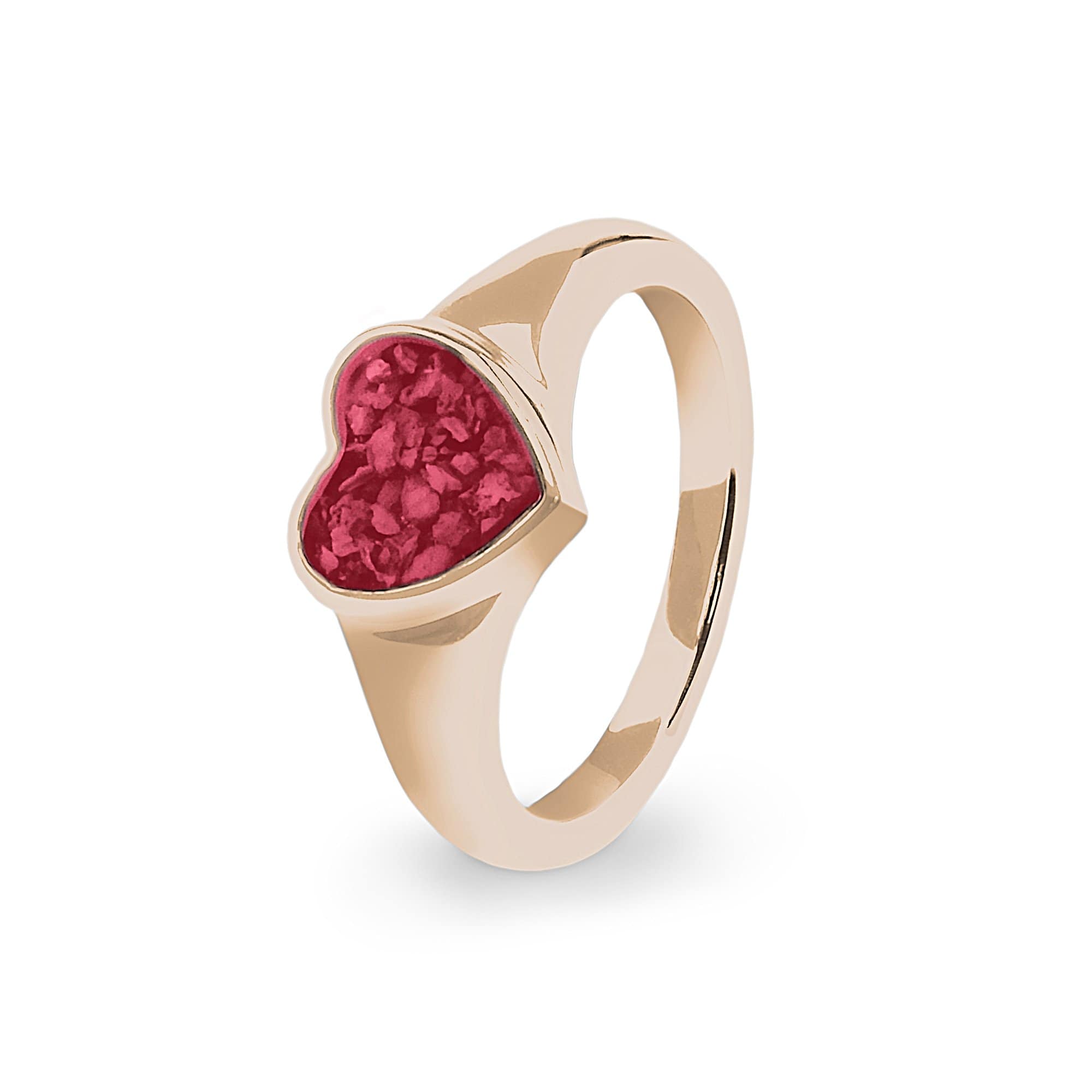 EverWith Ladies Dearest Memorial Ashes Ring 9k Rose Gold Red