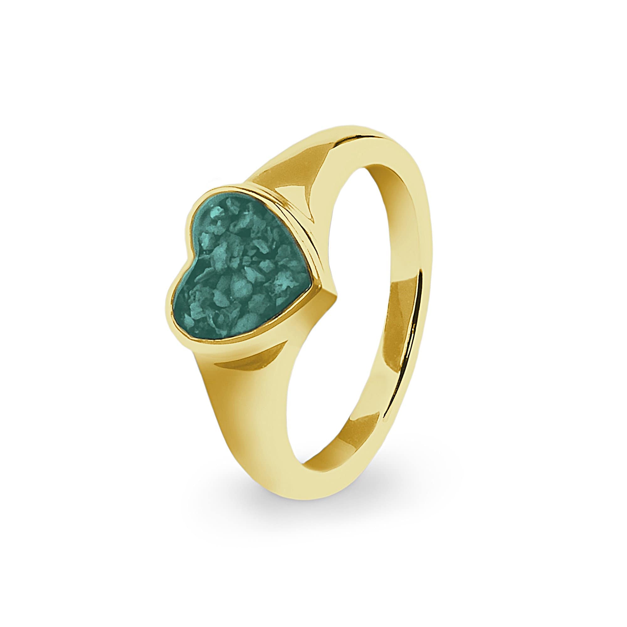 EverWith Ladies Dearest Memorial Ashes Ring 9k Yellow Gold Aqua