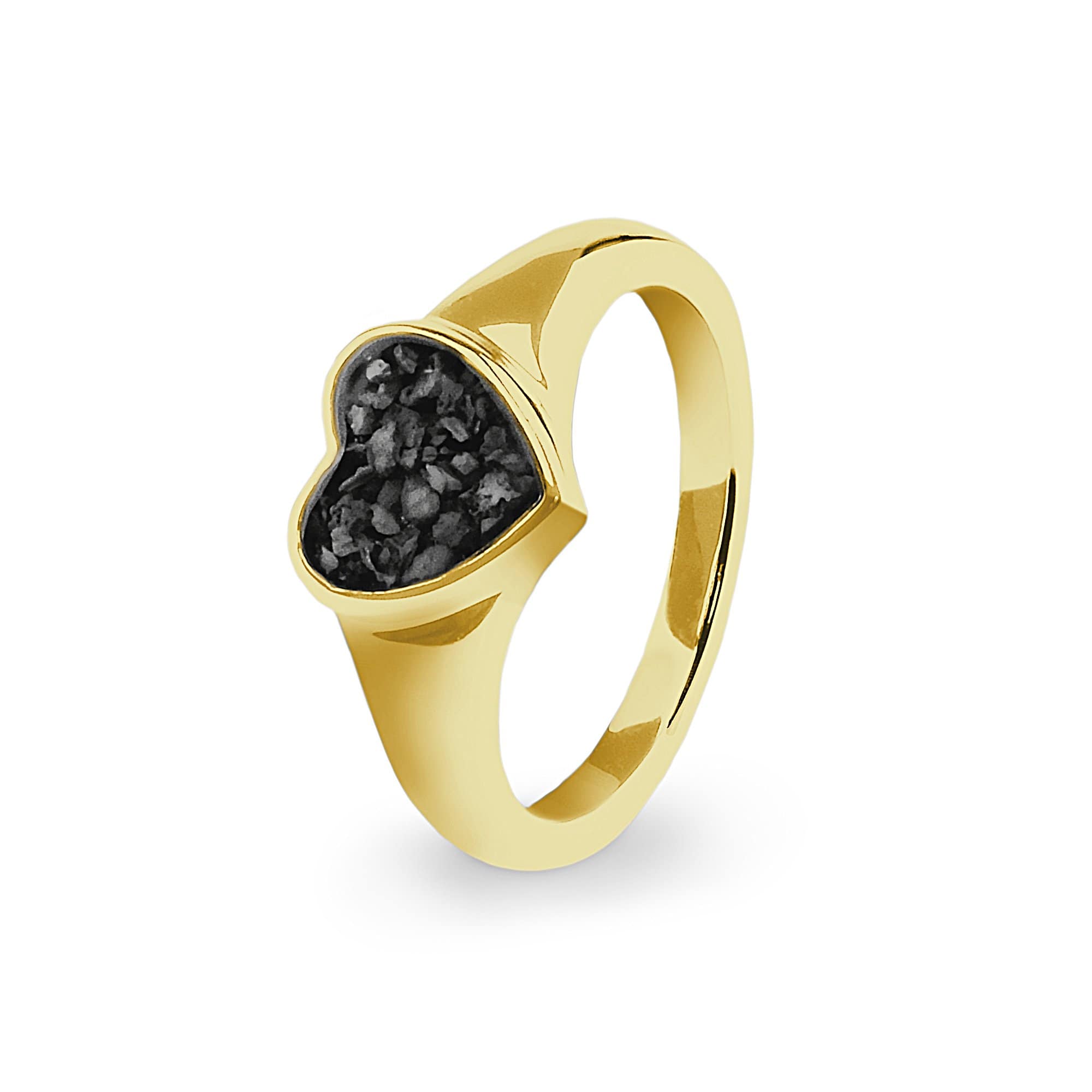EverWith Ladies Dearest Memorial Ashes Ring 9k Yellow Gold Black