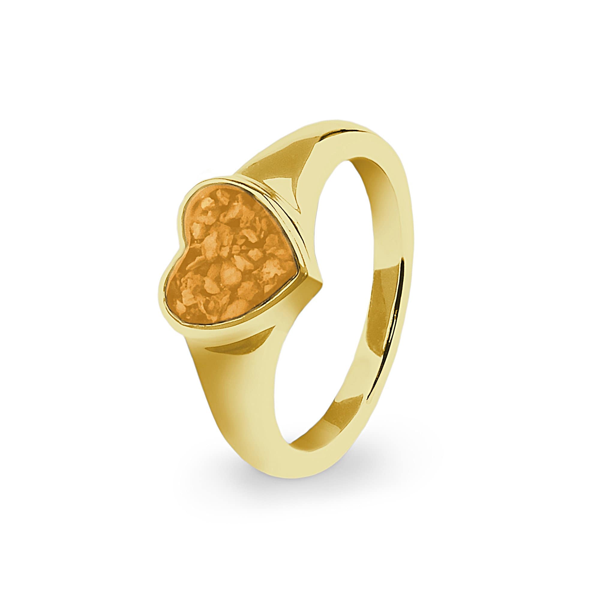 EverWith Ladies Dearest Memorial Ashes Ring 9k Yellow Gold Orange