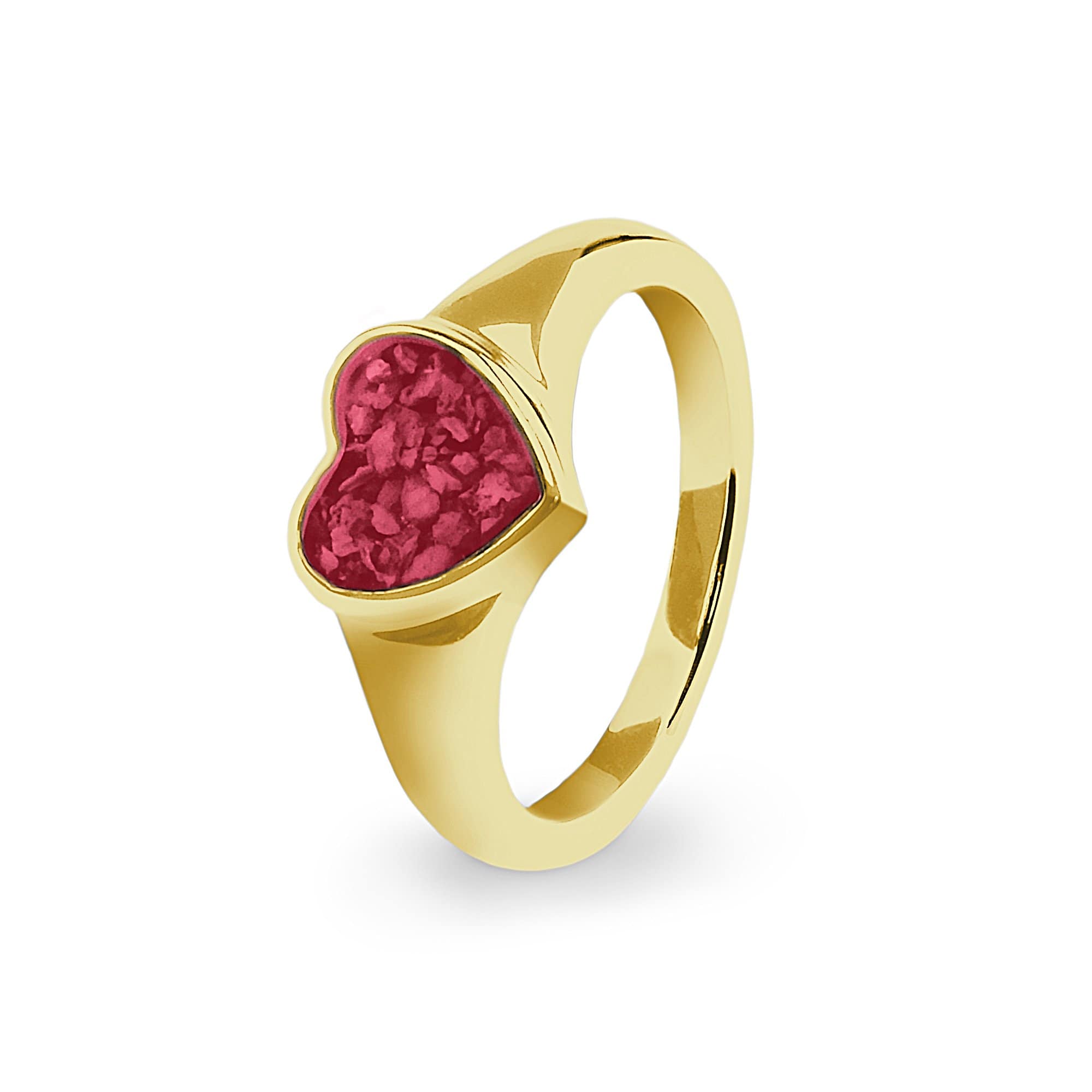 EverWith Ladies Dearest Memorial Ashes Ring 9k Yellow Gold Red