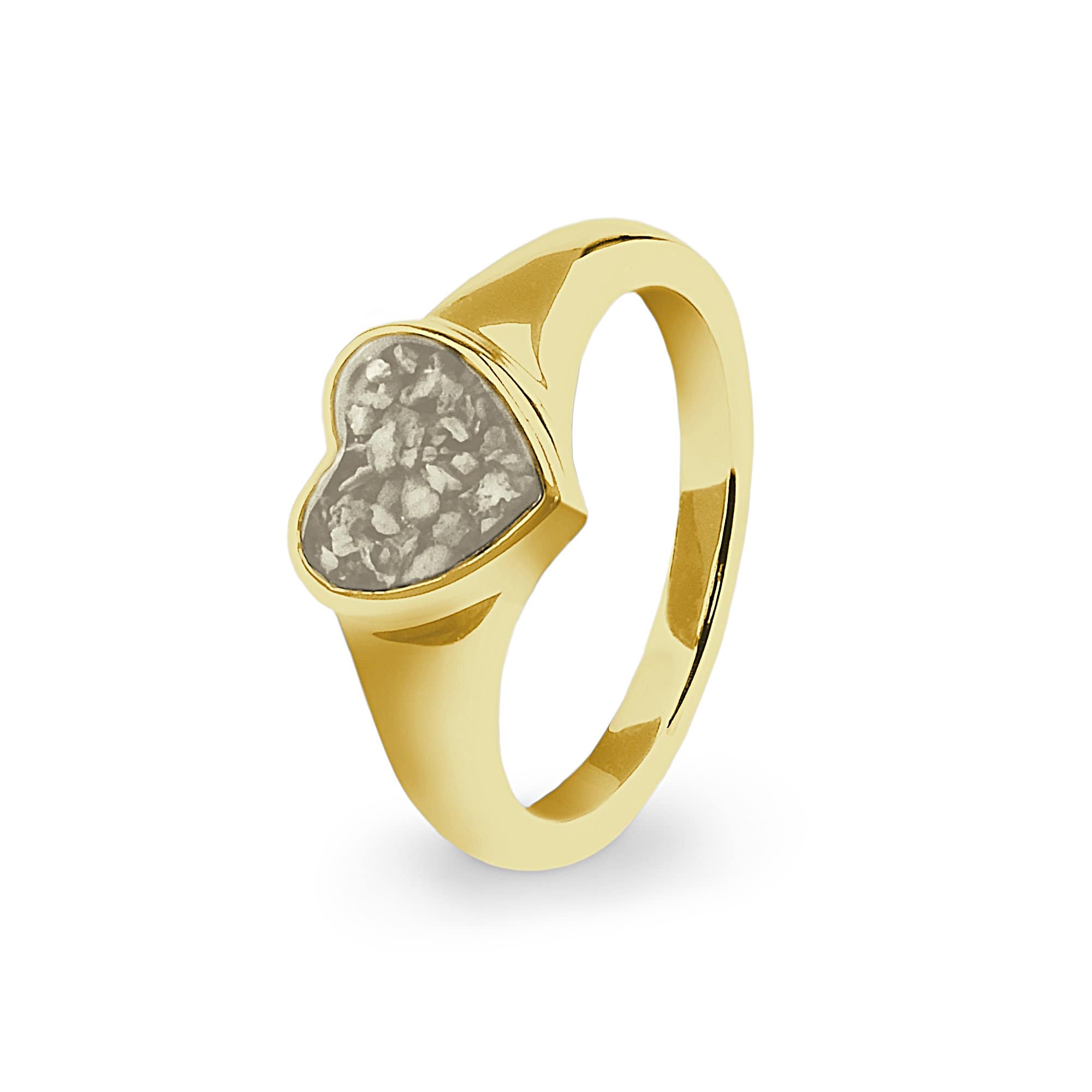 EverWith Ladies Dearest Memorial Ashes Ring 9k Yellow Gold Transparent