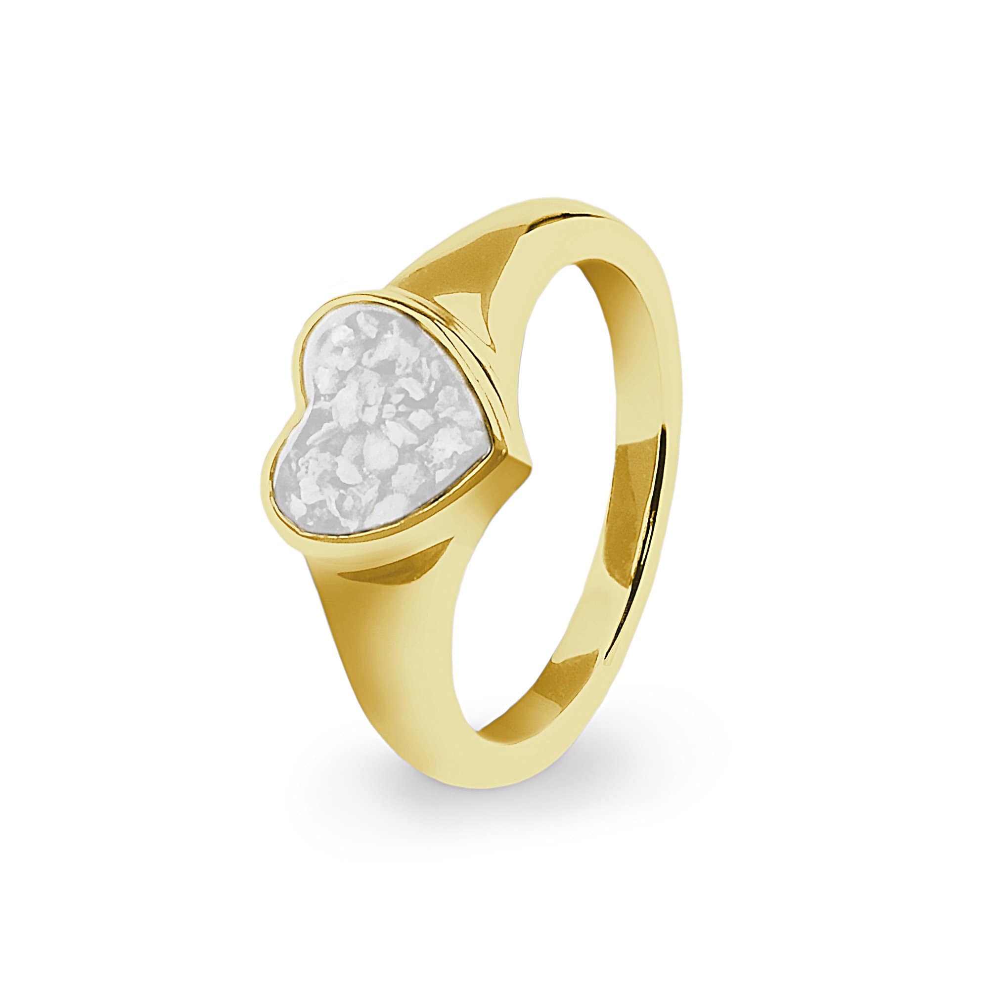EverWith Ladies Dearest Memorial Ashes Ring 9k Yellow Gold White