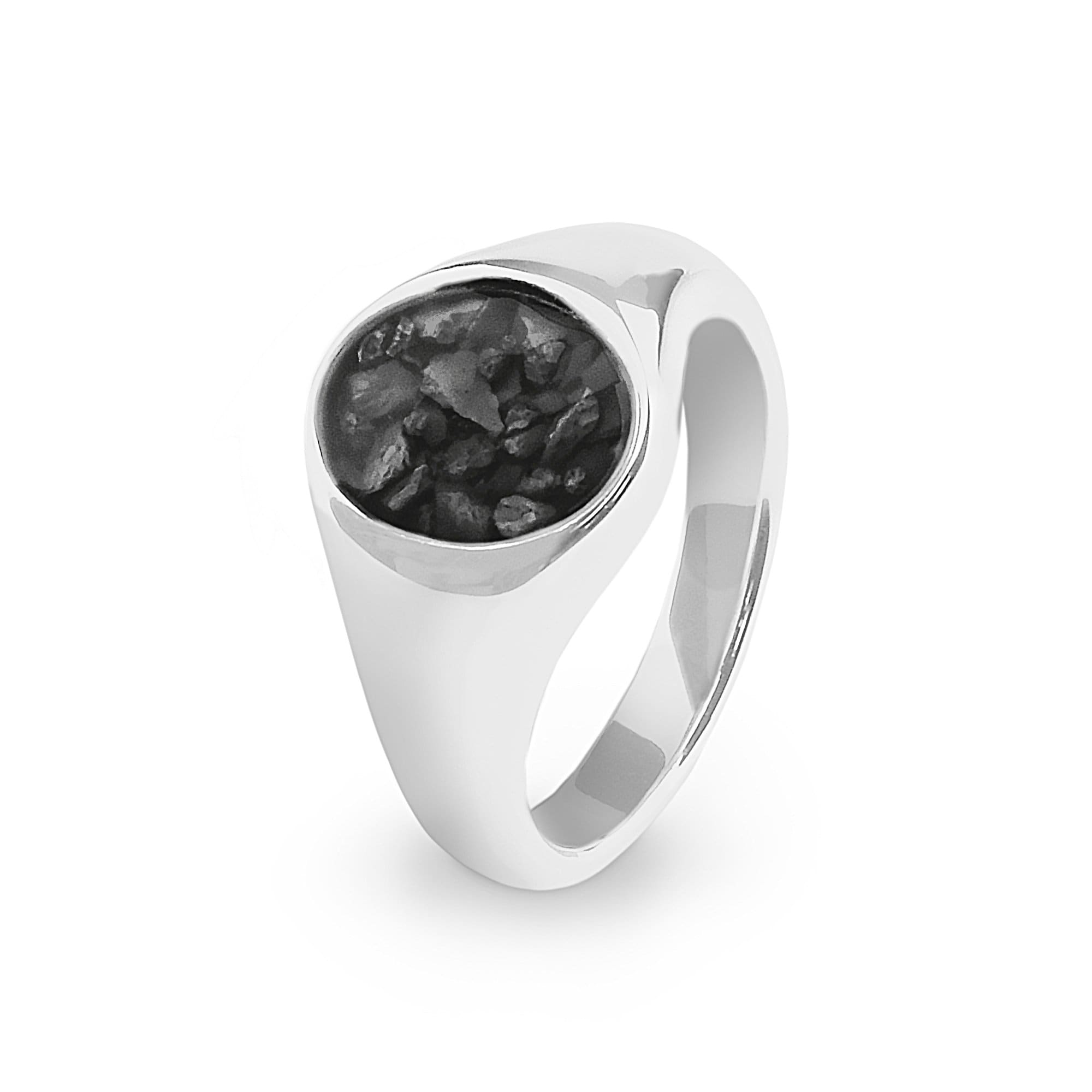 EverWith Unisex Shield Memorial Ashes Ring Black