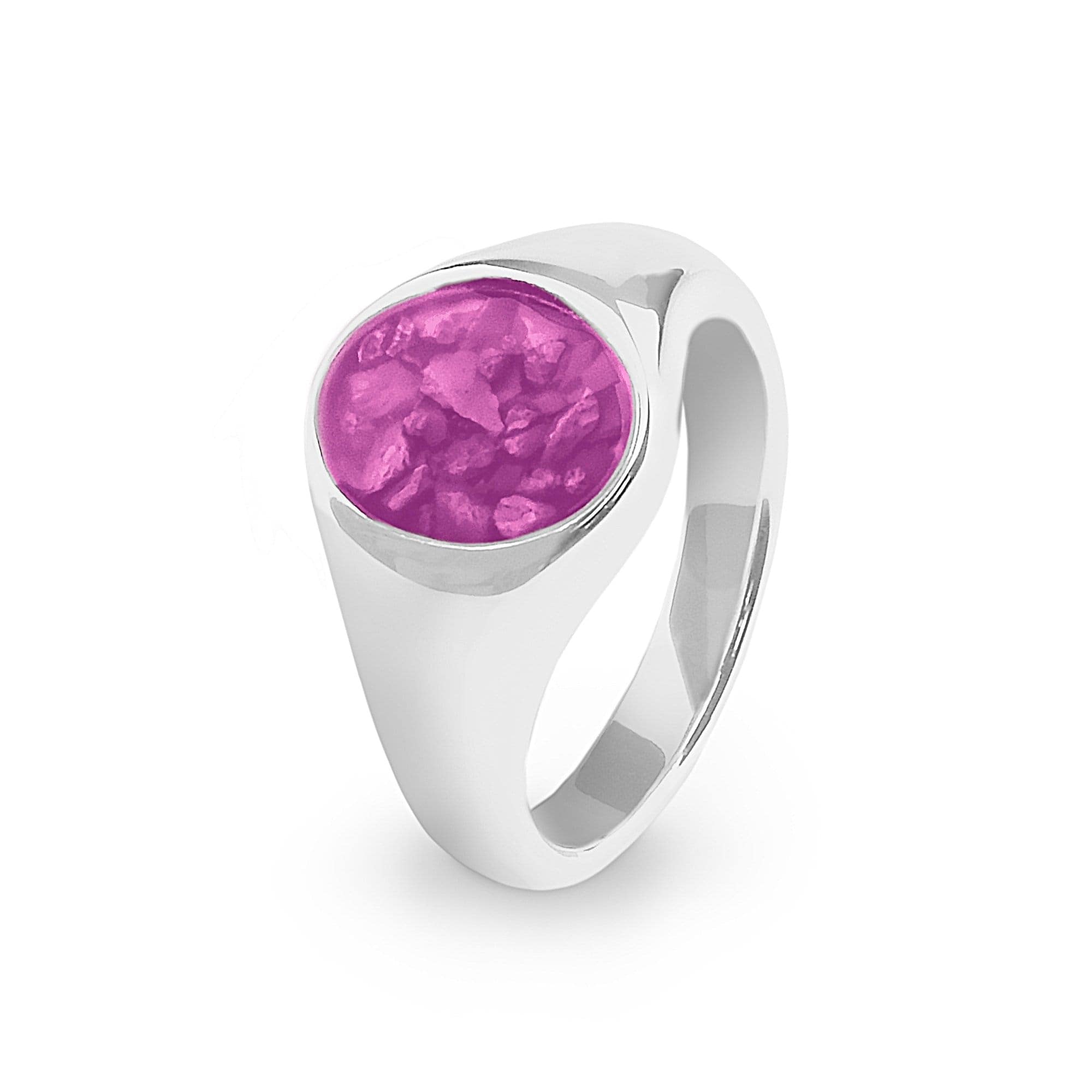 EverWith Unisex Shield Memorial Ashes Ring Pink