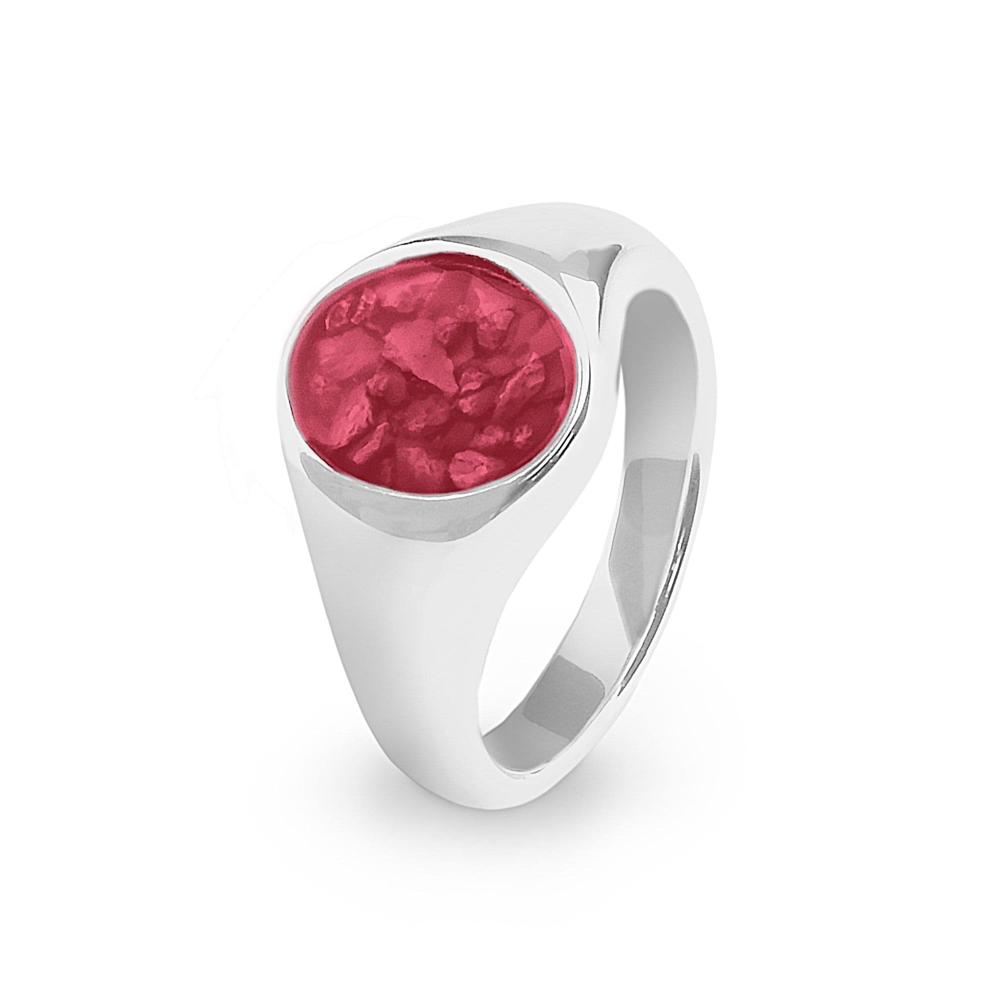 EverWith Unisex Shield Memorial Ashes Ring Red