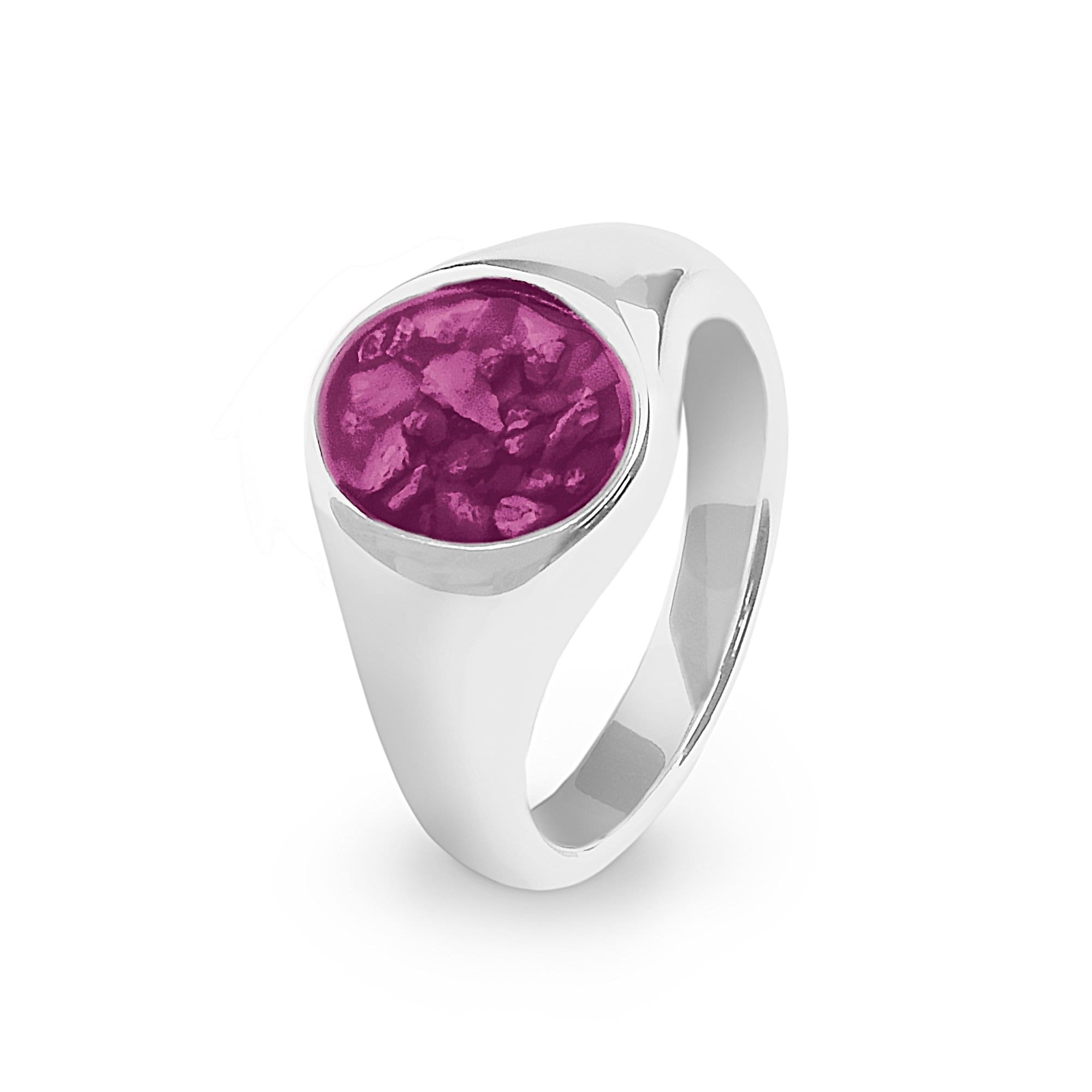 EverWith Unisex Shield Memorial Ashes Ring Violet